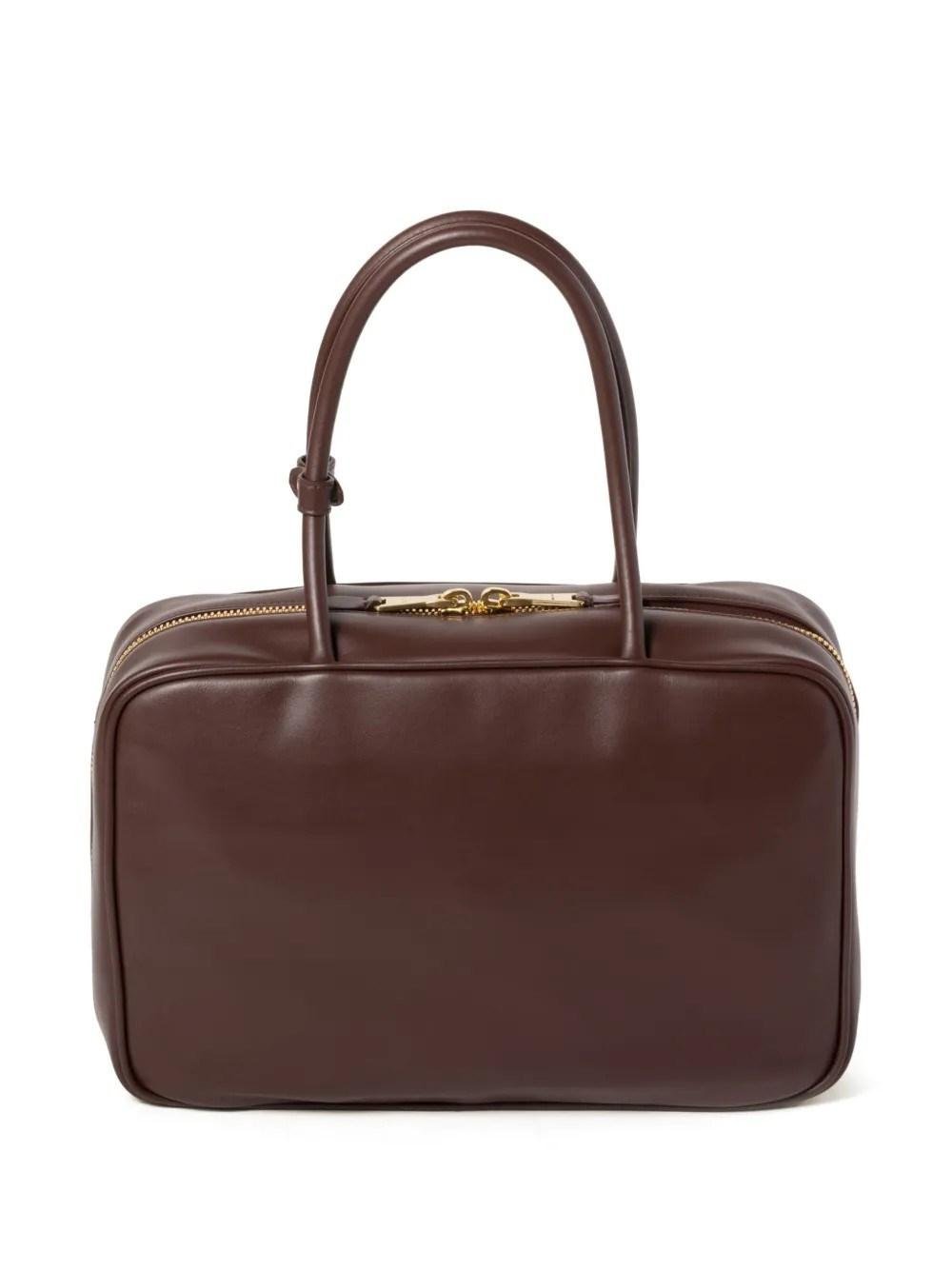 Miu Miu Beau Large Leather Handbag in Brown | Lyst