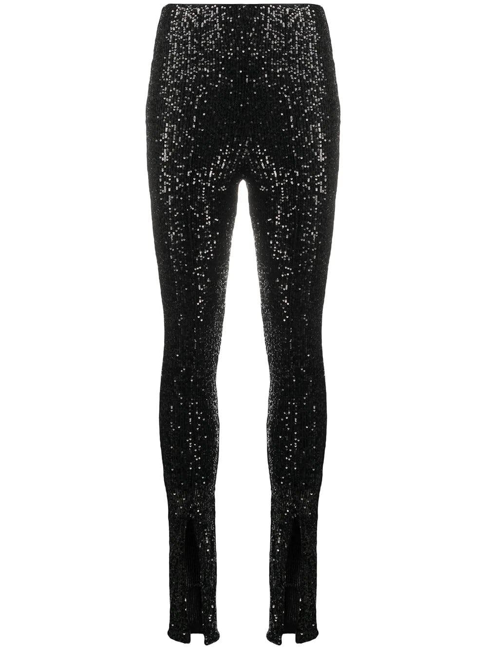 ROTATE BIRGER CHRISTENSEN Sequin Embroidered Front Slit Trousers in Black |  Lyst