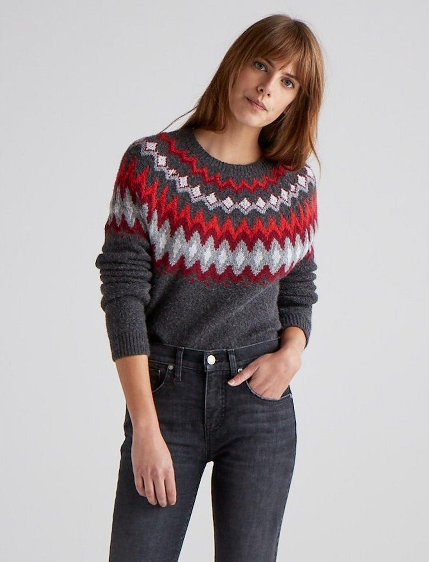 Lucky Brand Fair Isle Pullover in Red - Save 14% - Lyst