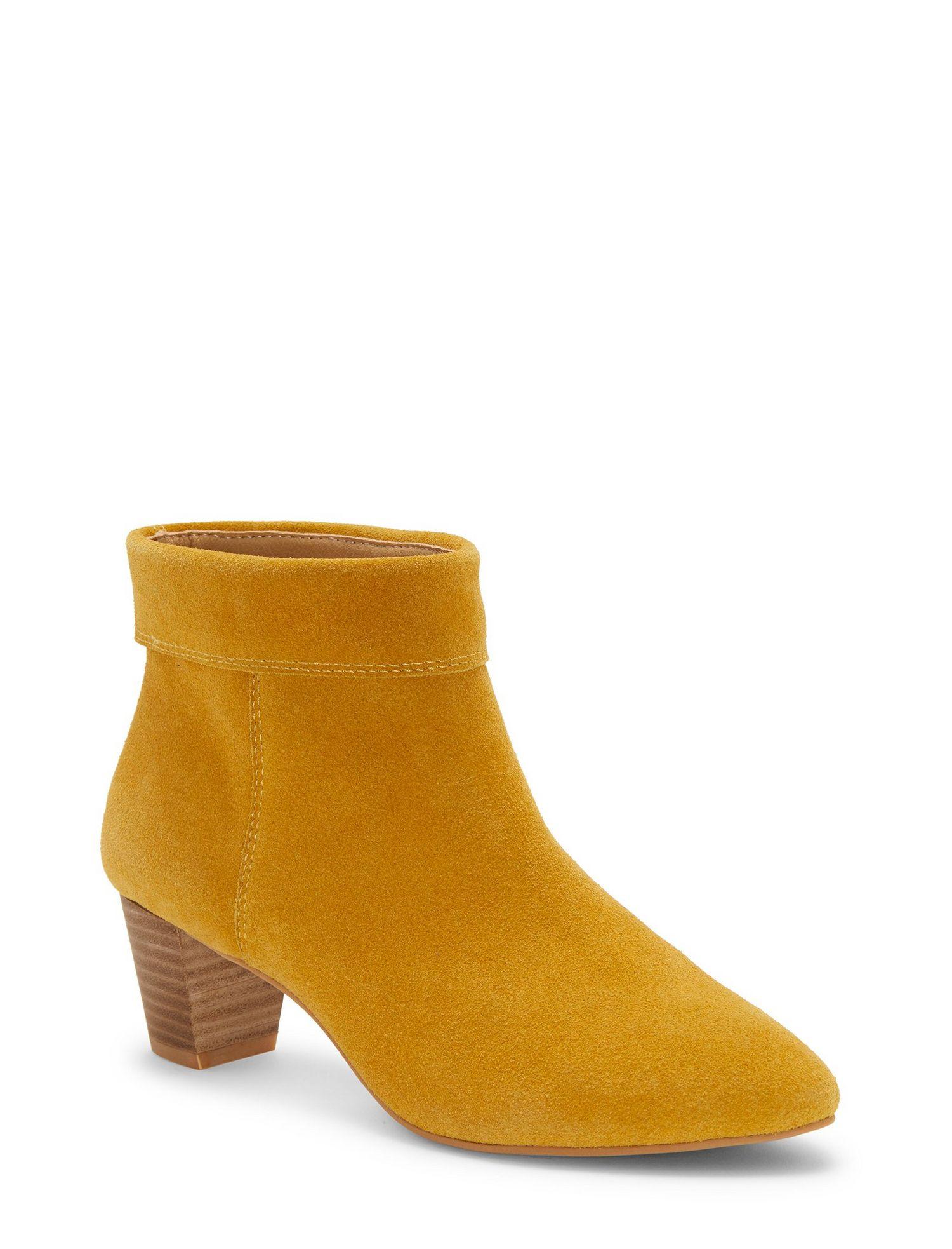 yellow suede booties