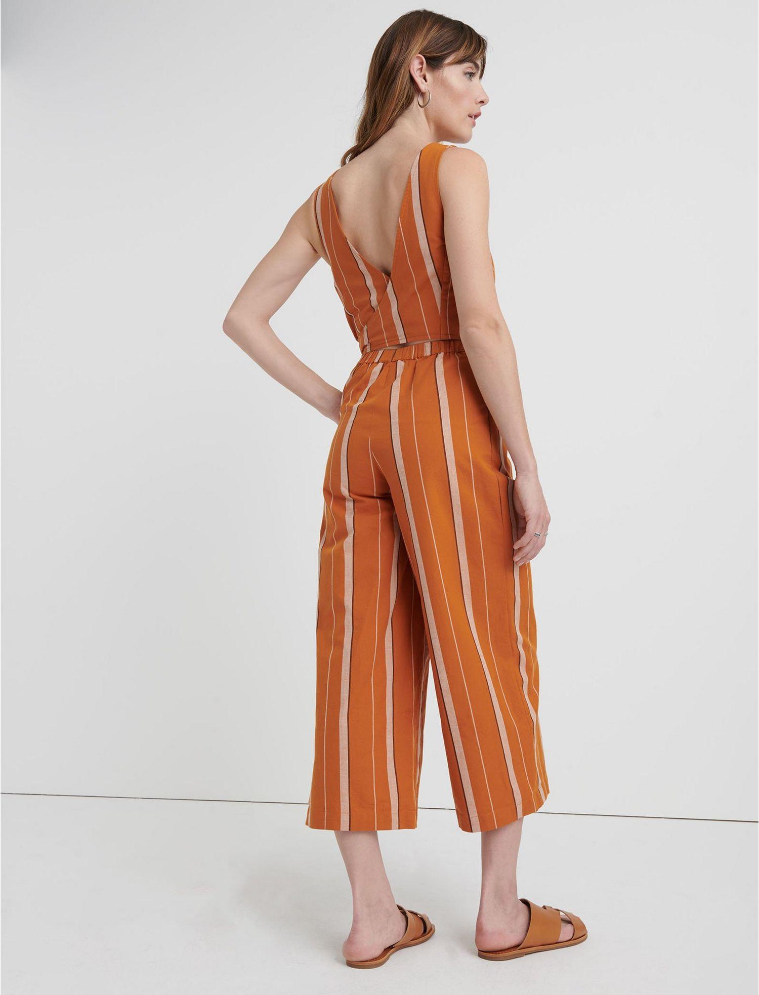 Lucky Brand Cotton Blake Stripe Jumpsuit in Orange Lyst