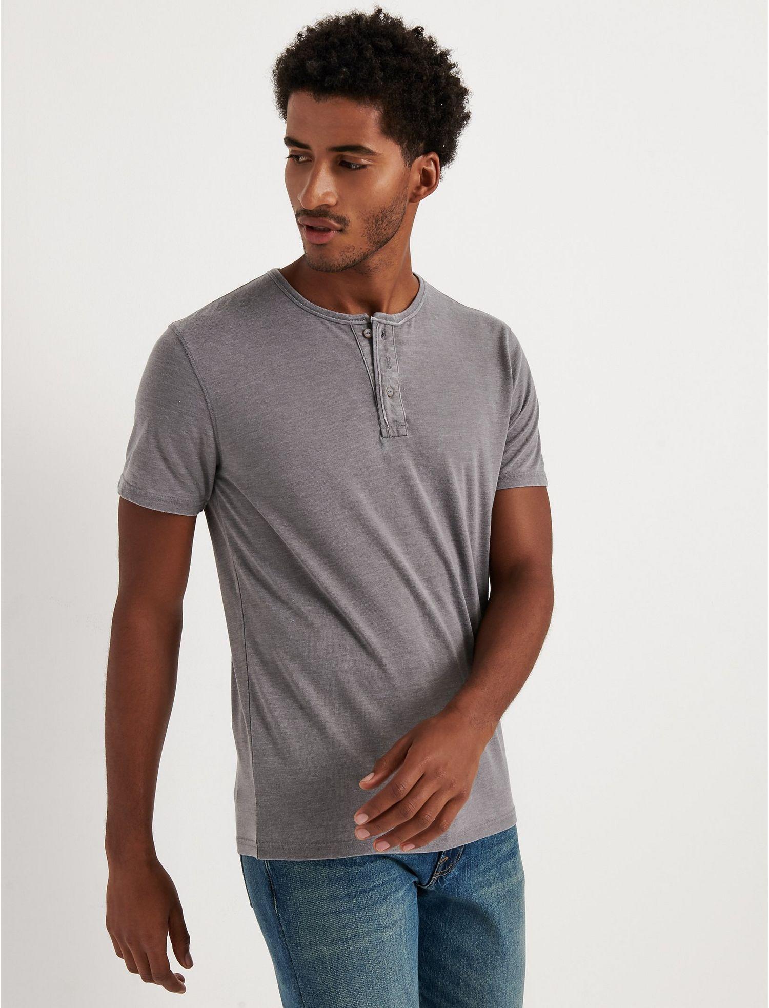 Lucky Brand Venice Burnout Henley Shirt in Gray for Men Lyst