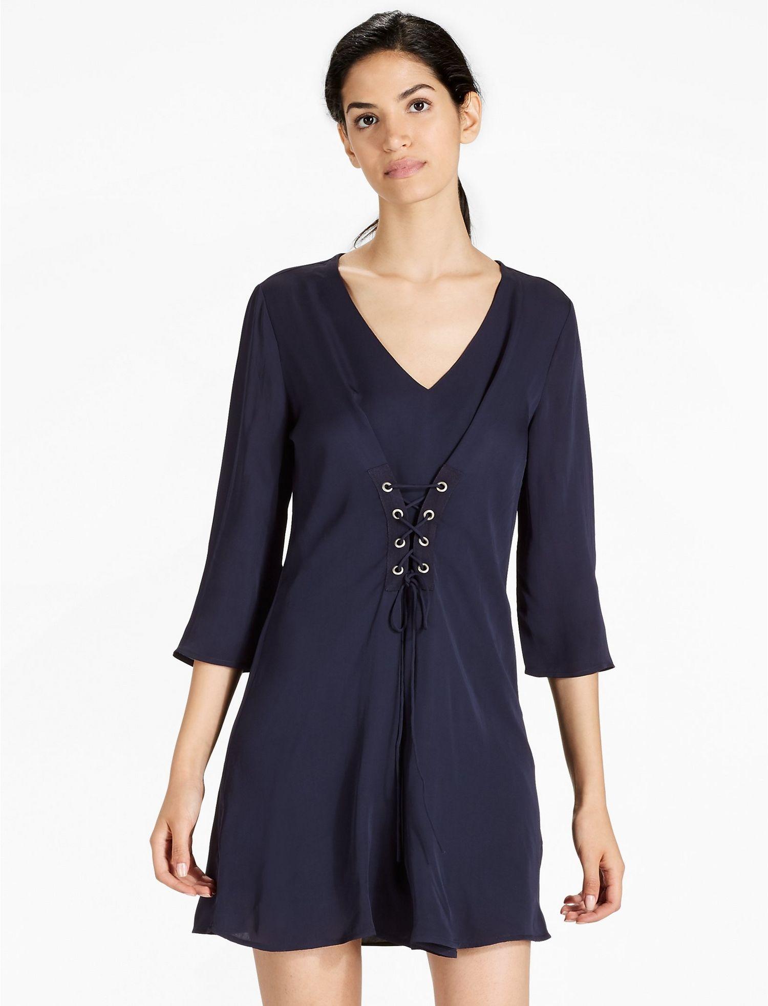 Lucky Brand Synthetic Shirt Dress in Blue - Lyst