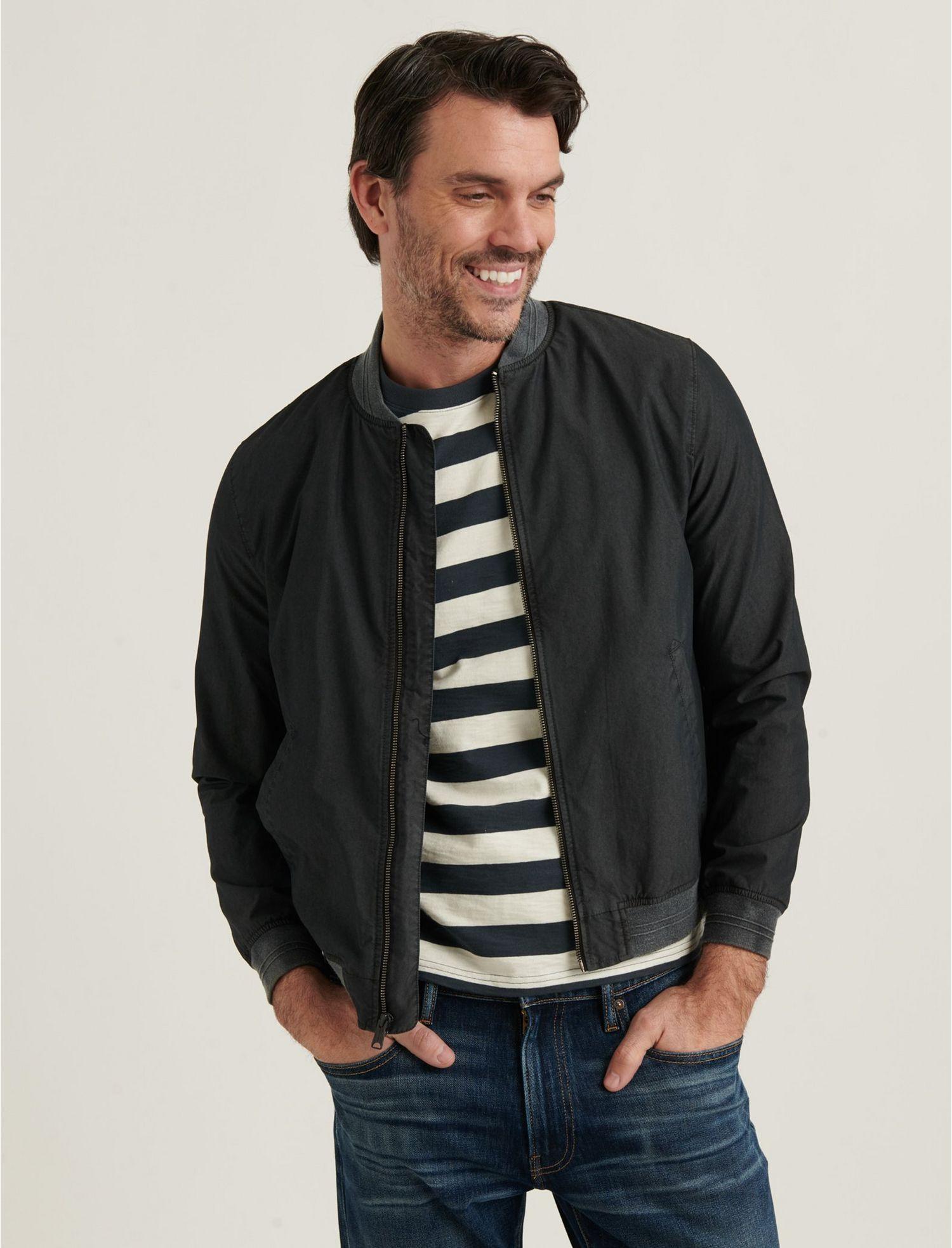 Lucky Brand Cotton Jersey Lined Bomber Jacket in Black for Men Lyst