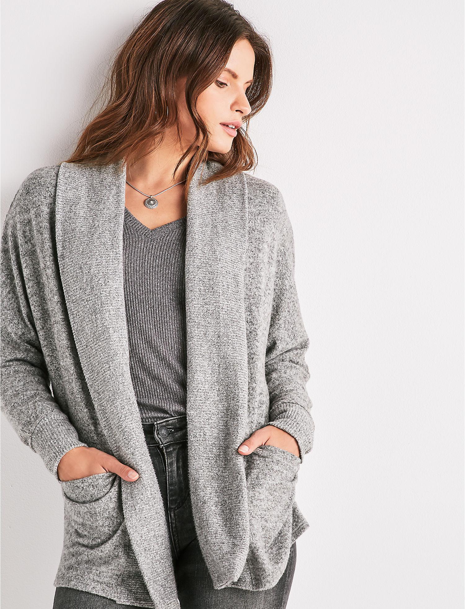 grey jersey cardigan