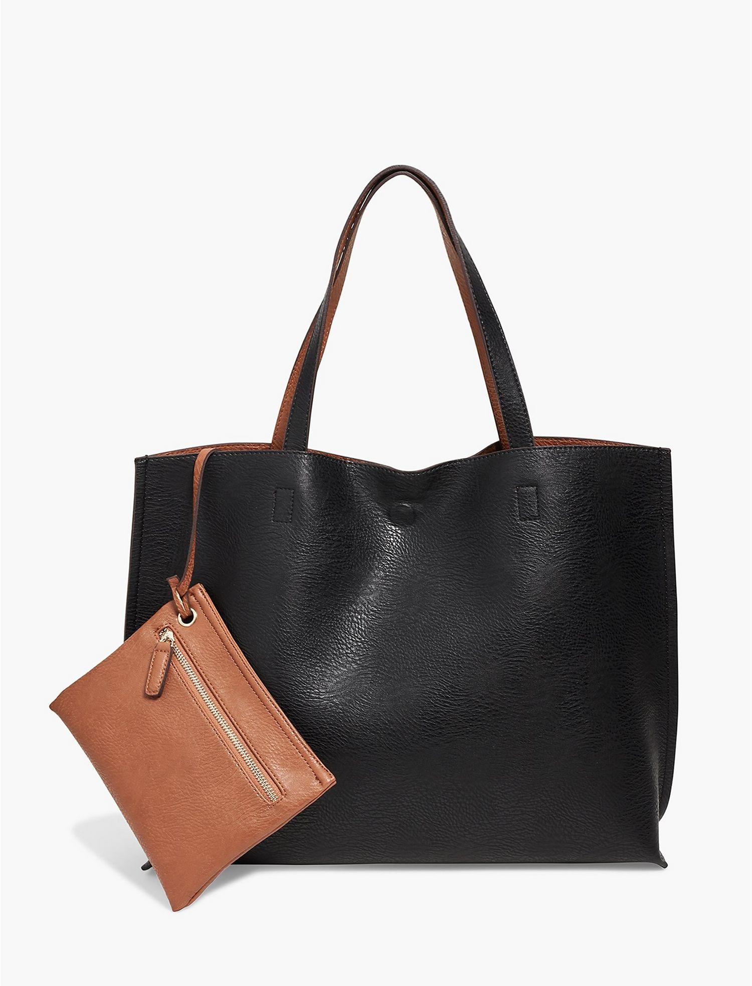 Lucky Brand Reversible Vegan Leather Tote Bag in Black Lyst