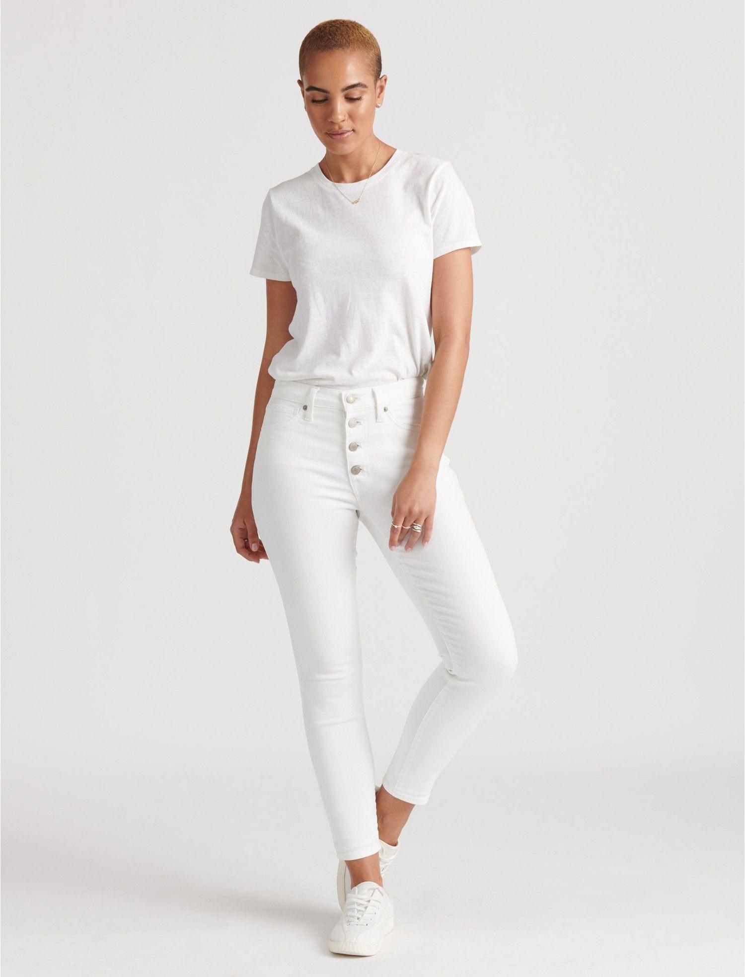 Lucky Brand Denim High Rise Bridgette Skinny Jean in White - Lyst
