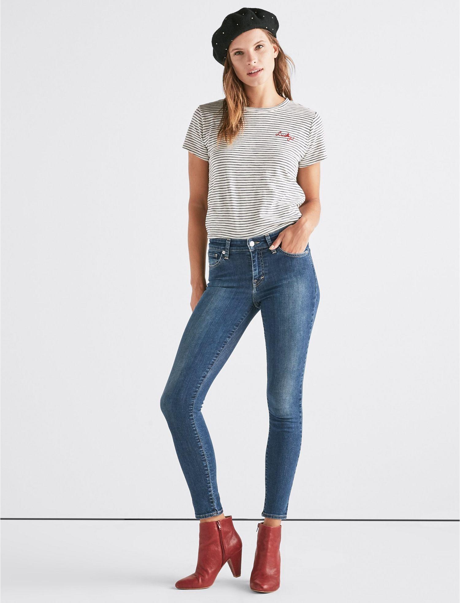 Lucky Brand Ava Mid Rise Super Skinny Jean in Blue - Lyst