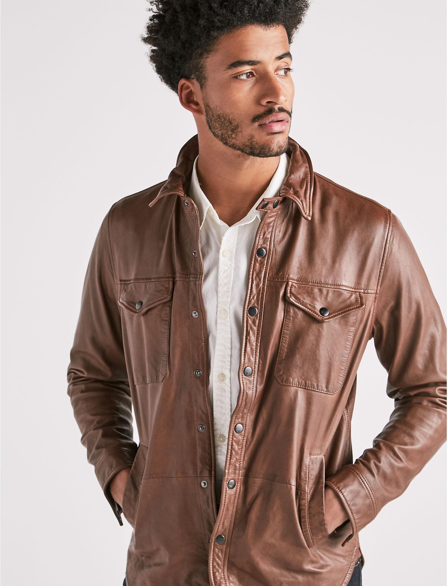 lucky brand men's leather jacket