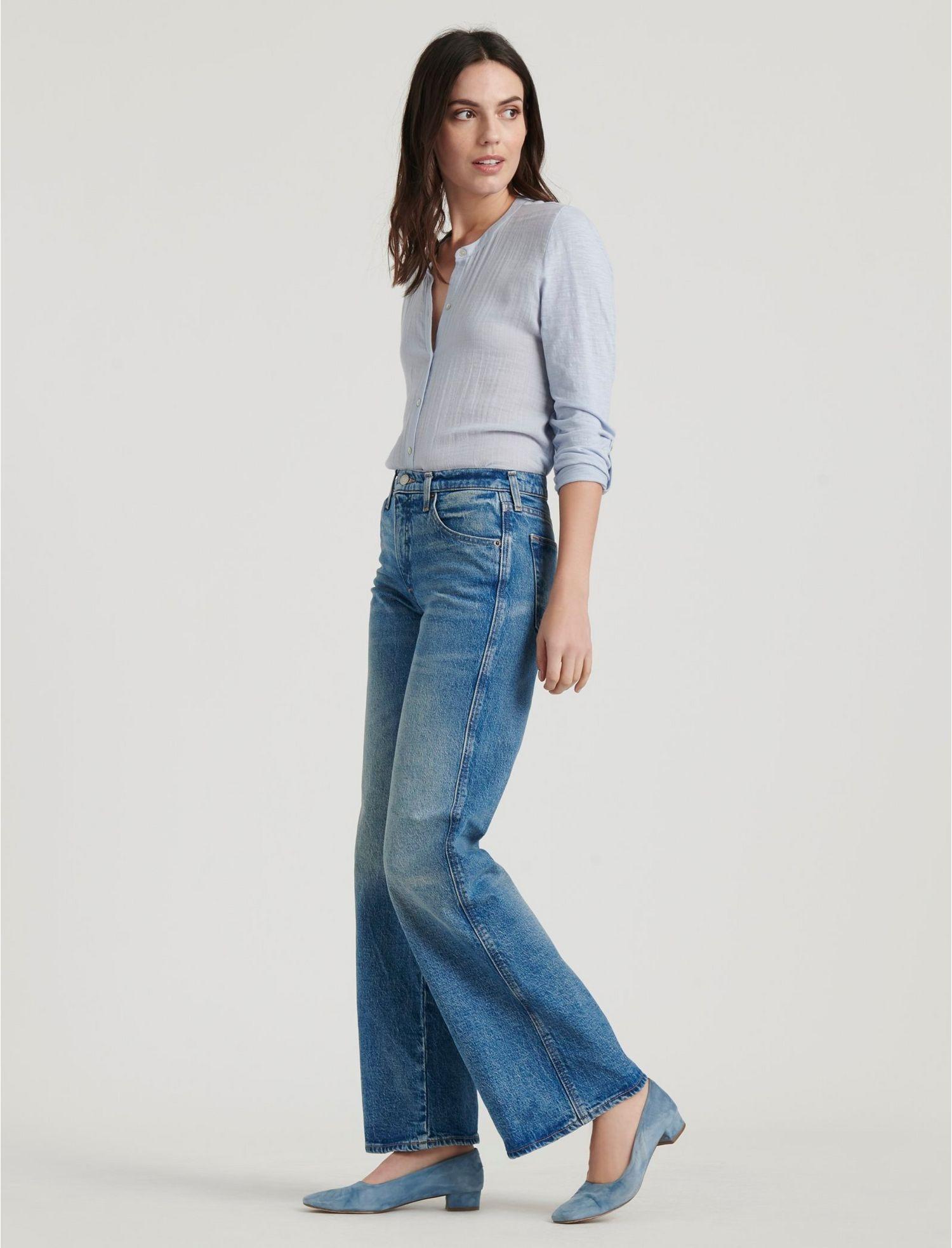 Lucky Brand Cotton Mid Rise Authentic Wide Leg Jean in Blue - Lyst