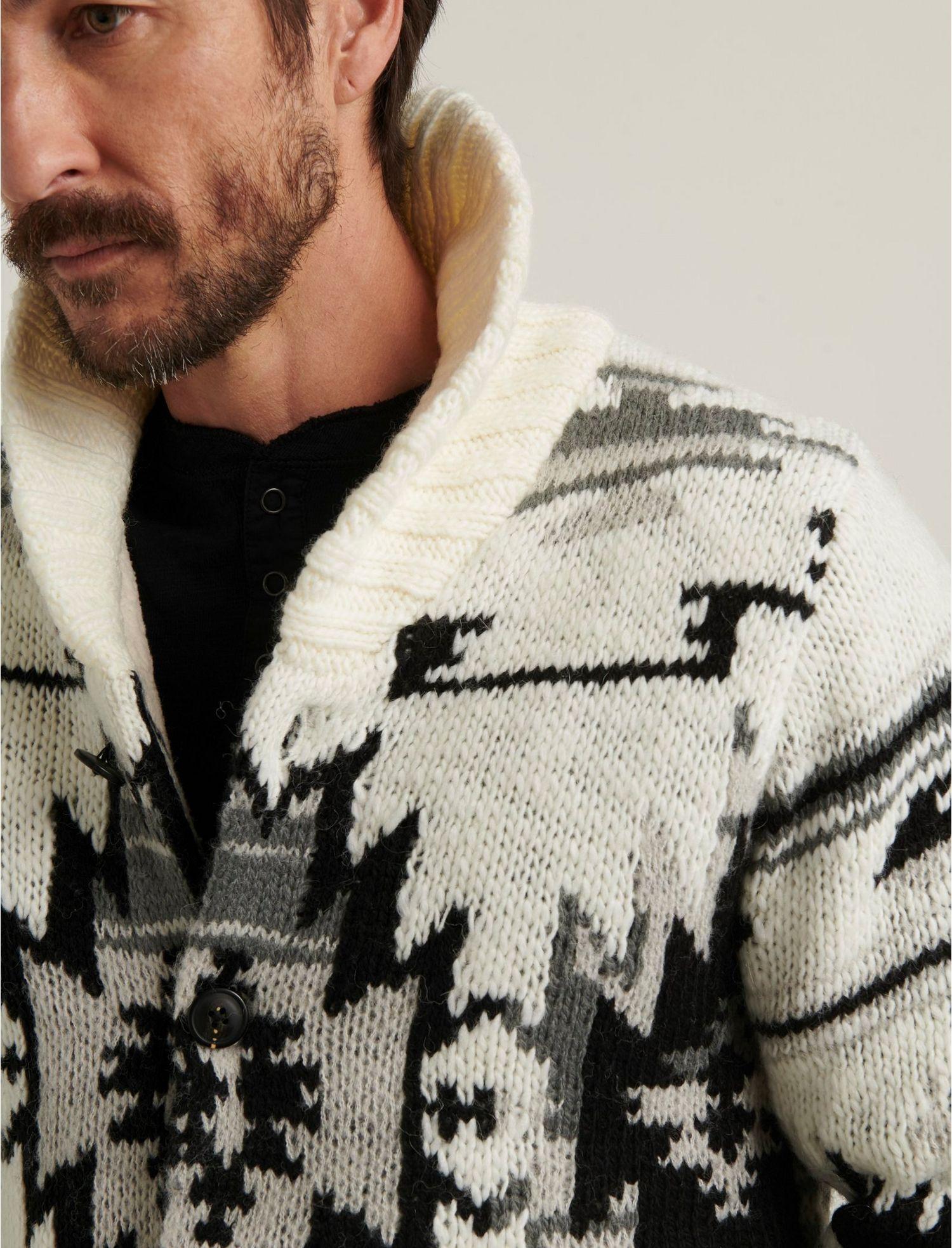 southwestern sherpa lined shawl cardigan