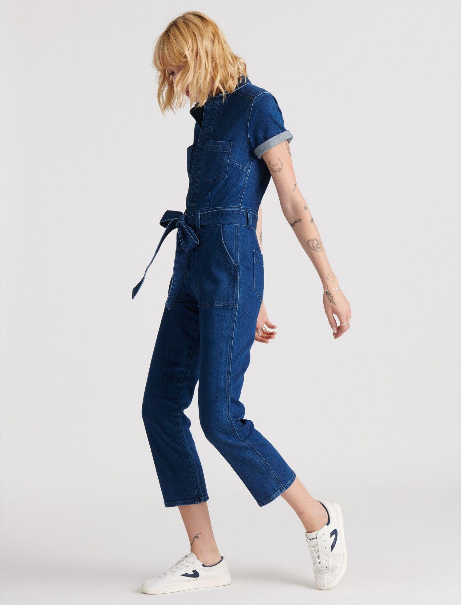 Lucky Brand Cotton S/s Jumpsuit in Blue - Lyst