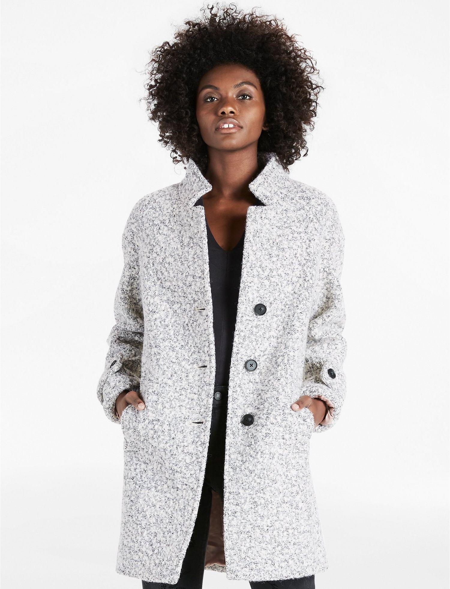 lucky brand light grey wool coat