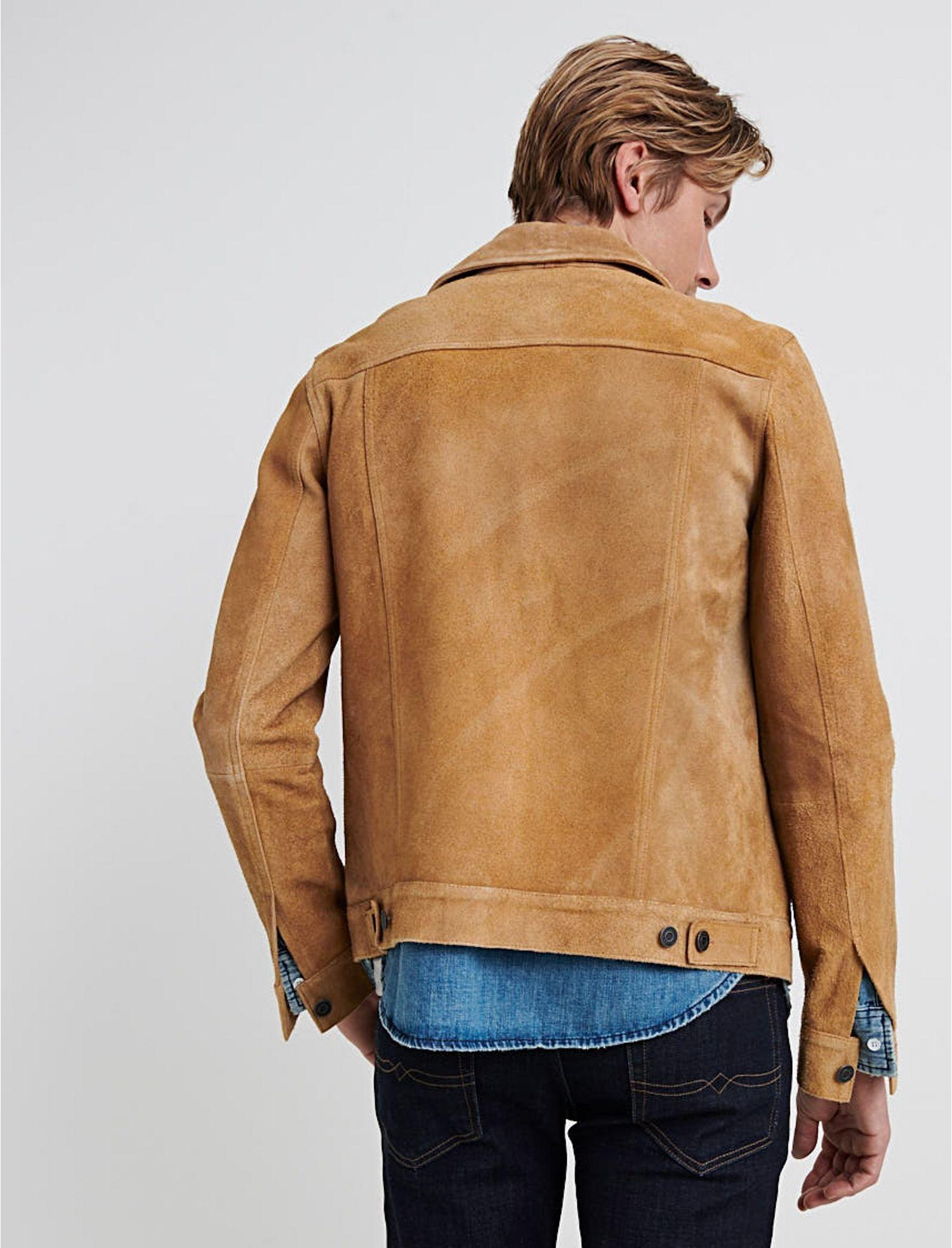 Lucky Brand Suede Trucker Jacket for Men Lyst