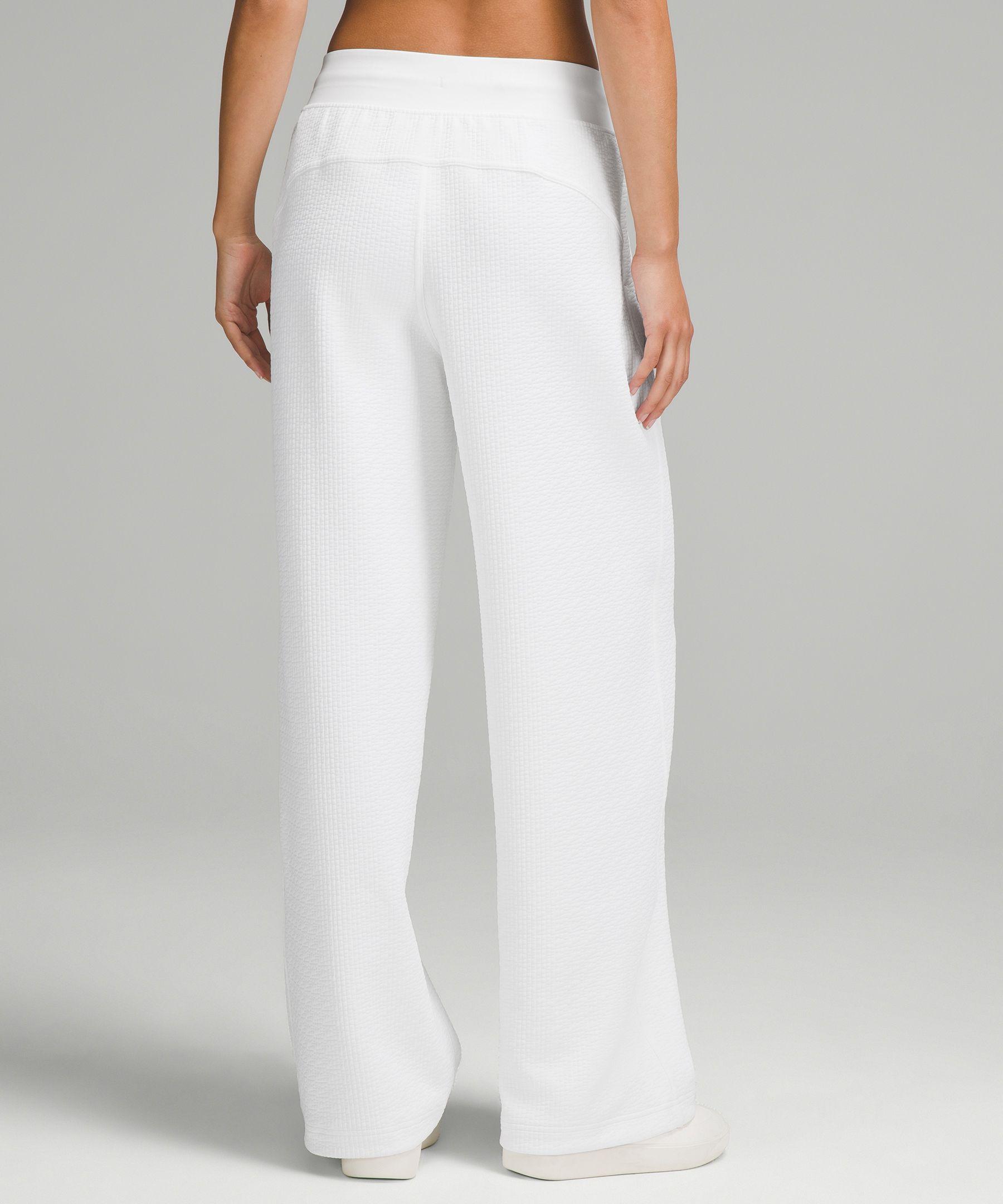 lululemon Textured High Rise Wide Leg Track Pants Regular in White Lyst
