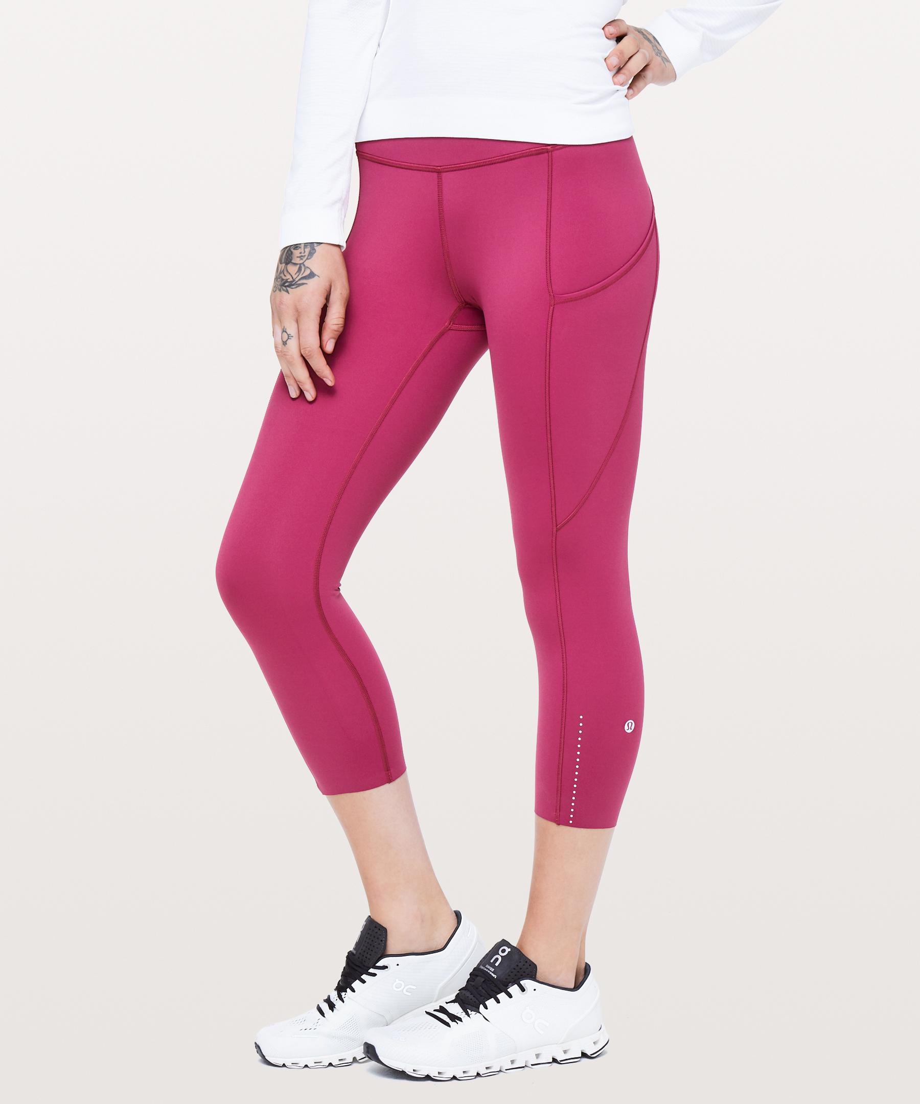 Lululemon Tight Stuff Tight II Reflective Luxtreme Size 4 Ruby Red