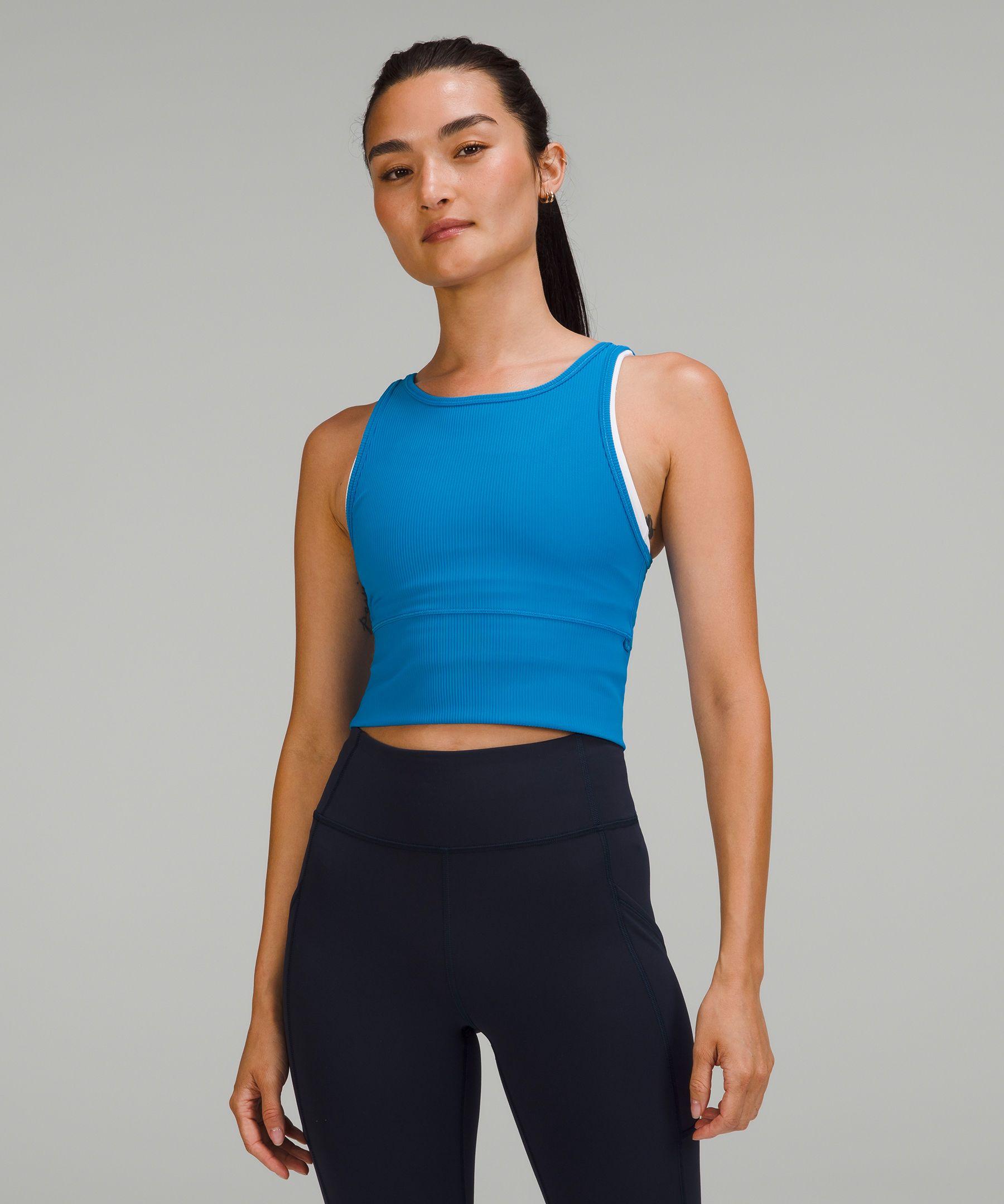 lululemon athletica Power Pivot Ribbed Tank Top in Blue | Lyst