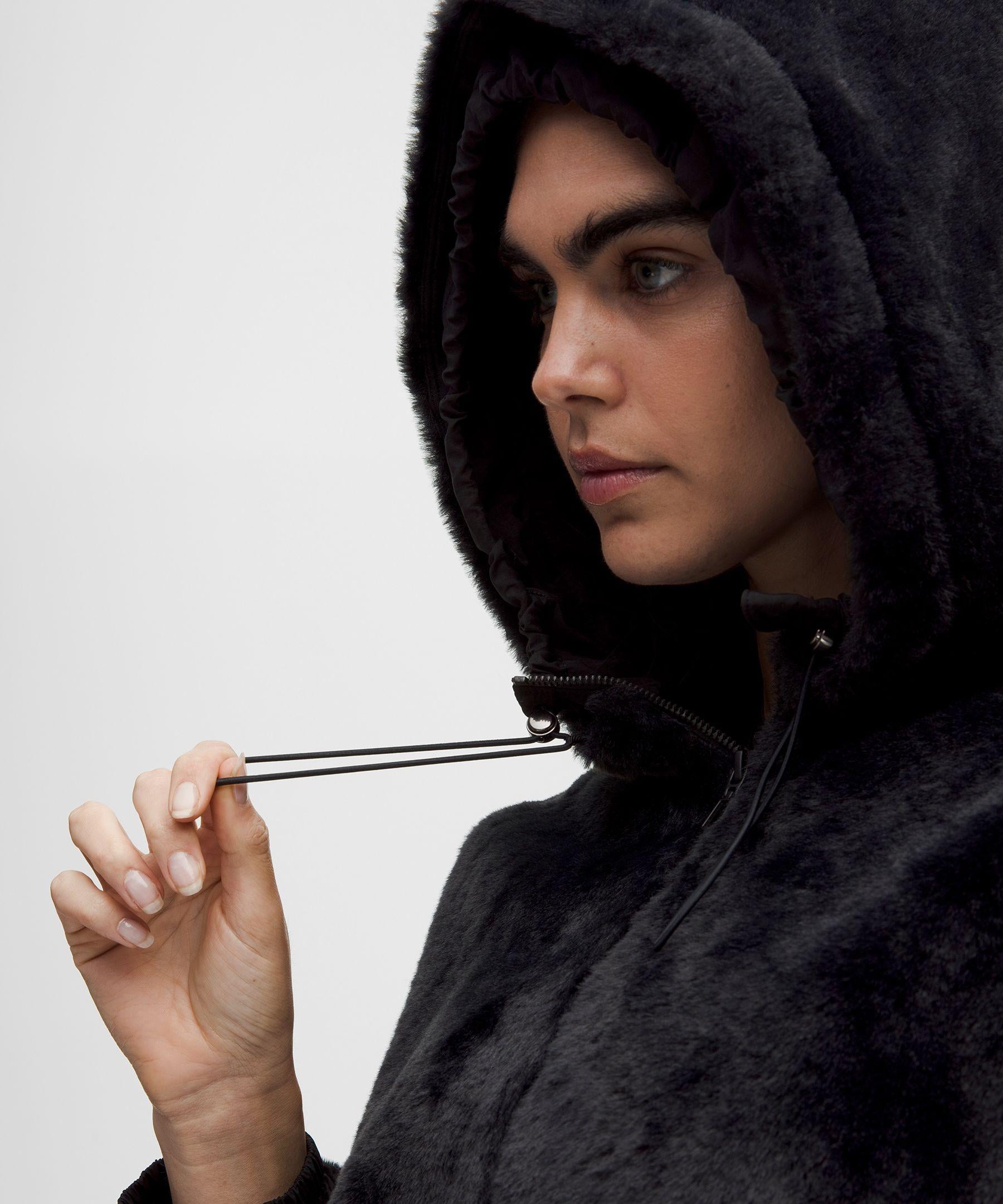 lululemon – Faux Fur Full-Zip Hoodie – – Size Medium in Black | Lyst