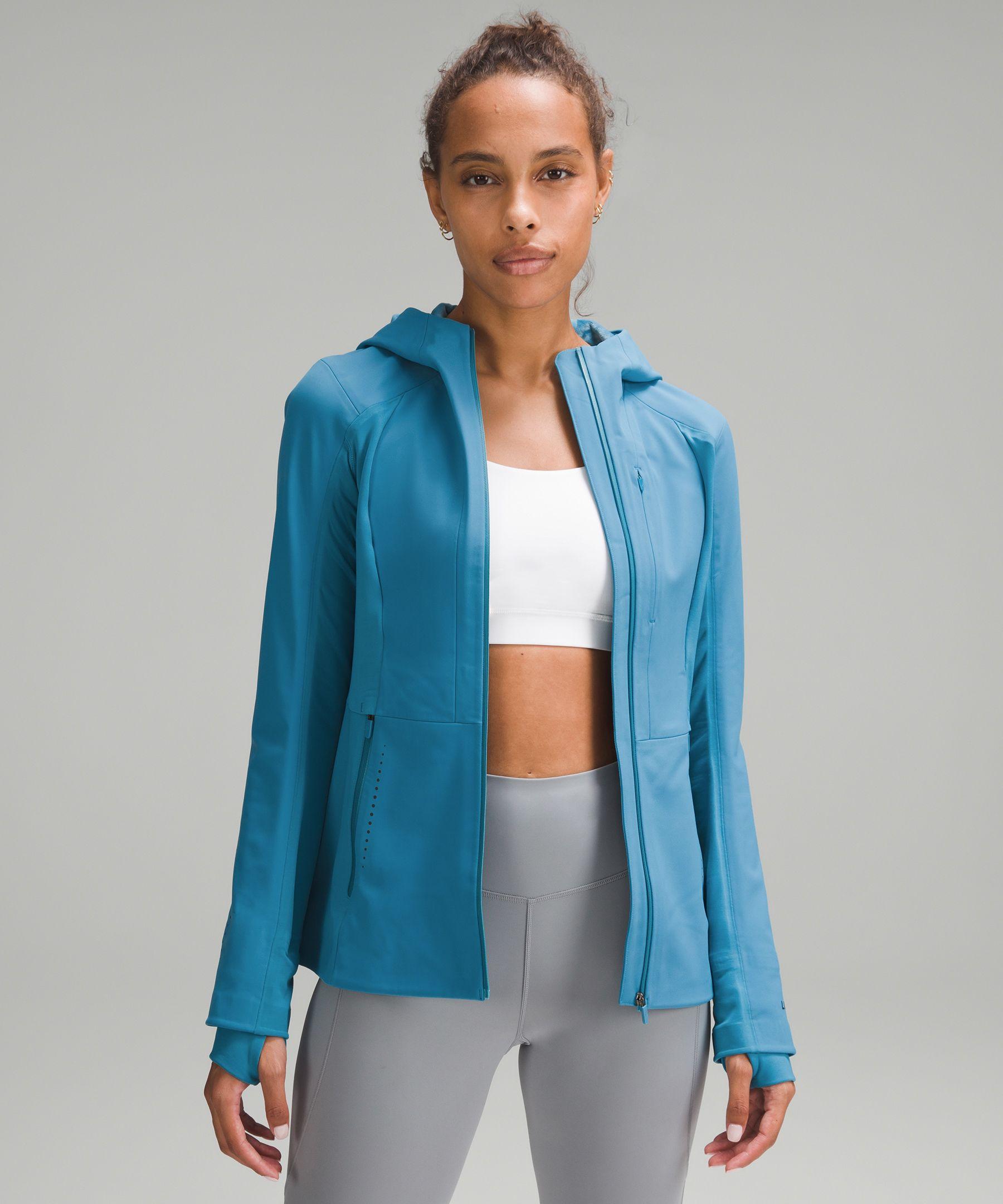 Brand New Womans Lululemon Cross Chill Jacket RepelShell sz 10 Sheer Blue