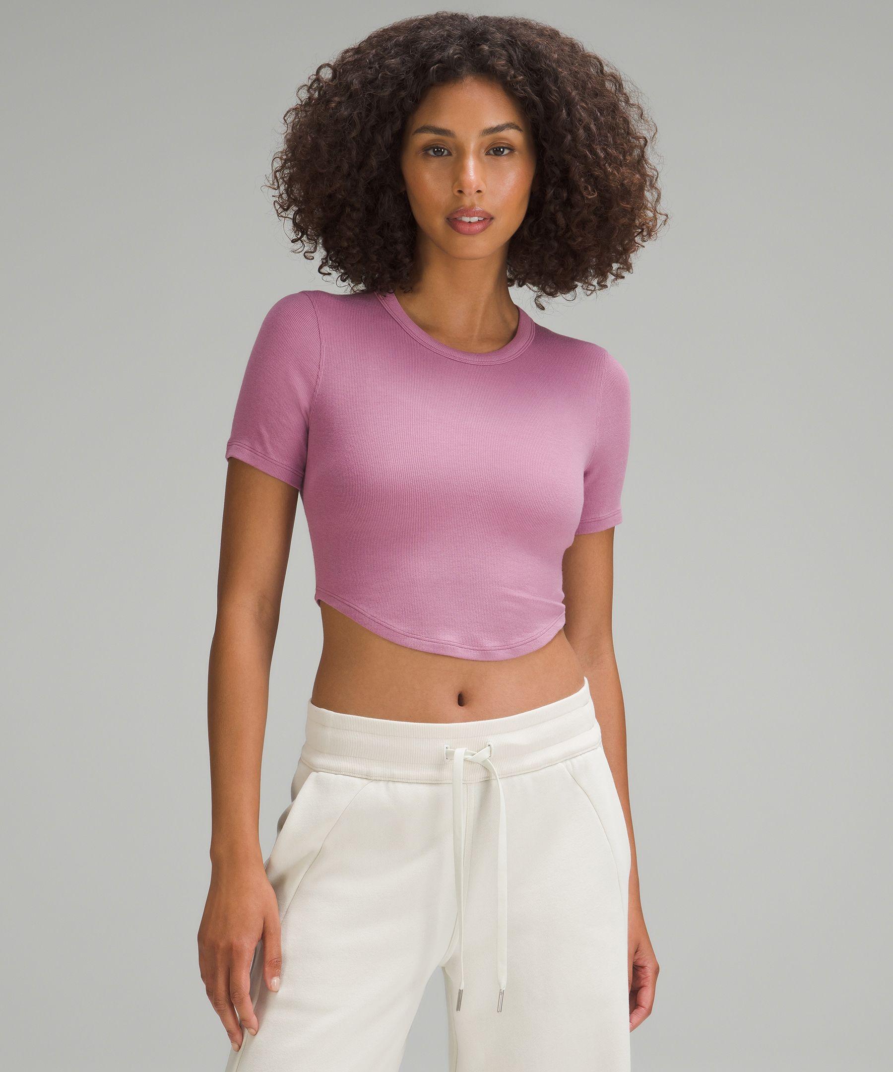 lululemon athletica Hold Tight Cropped T-shirt in Pink