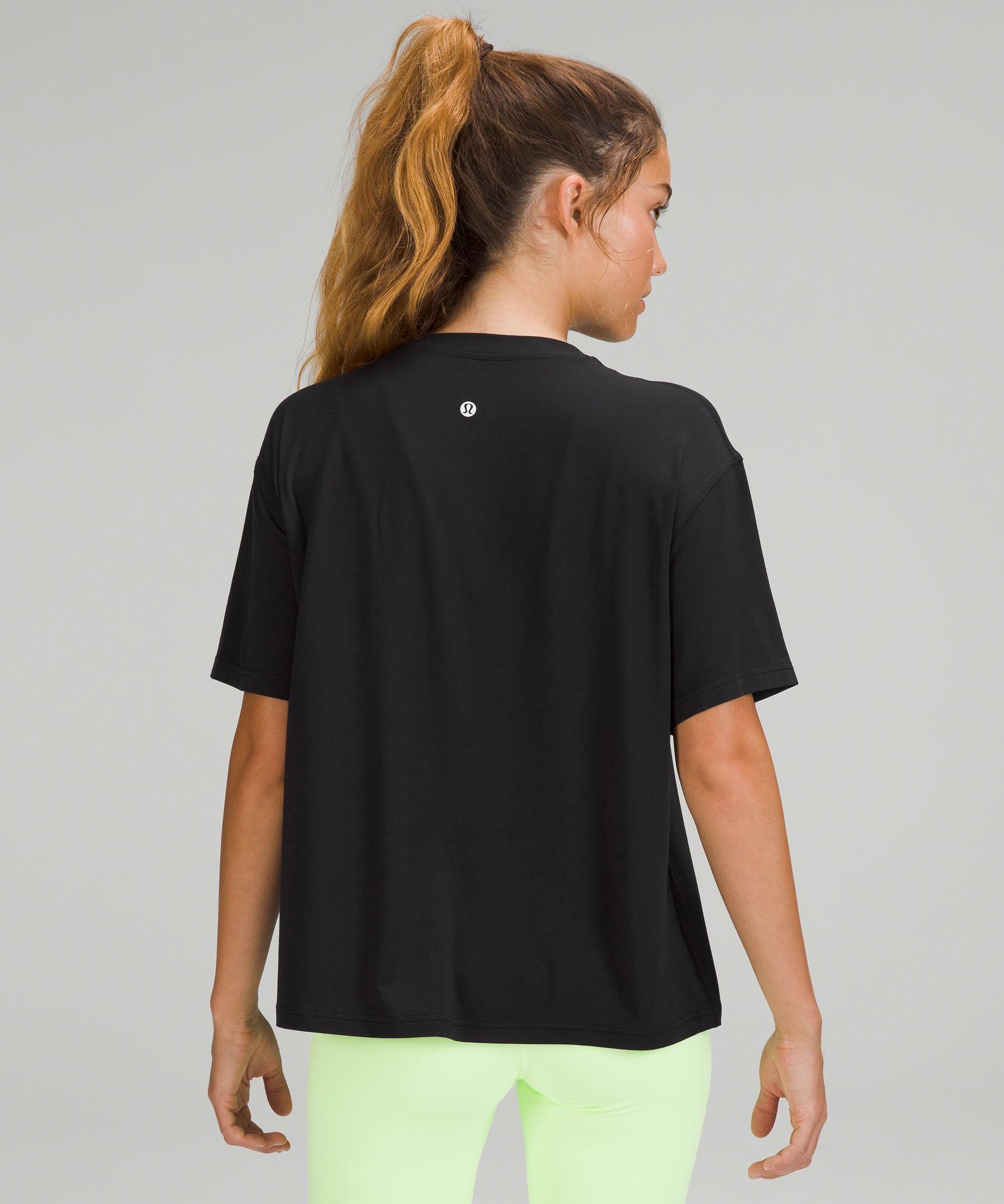 lululemon athletica Modal-silk Blend Tie-front Yoga T-shirt in Black | Lyst