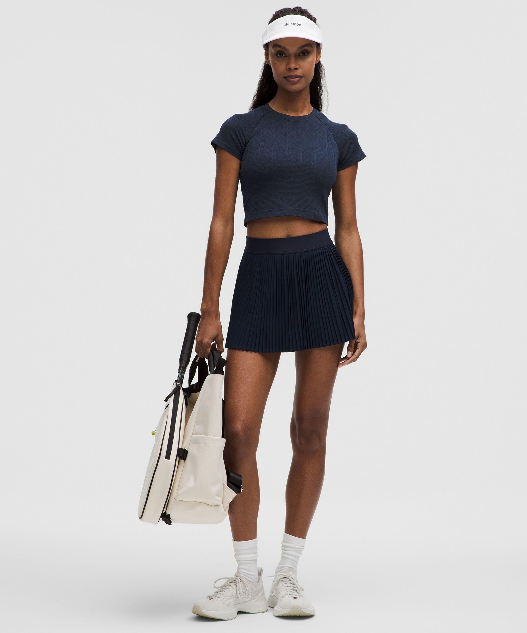 lululemon Swiftly Pointelle Cropped Short-Sleeve Shirt in Blue | Lyst