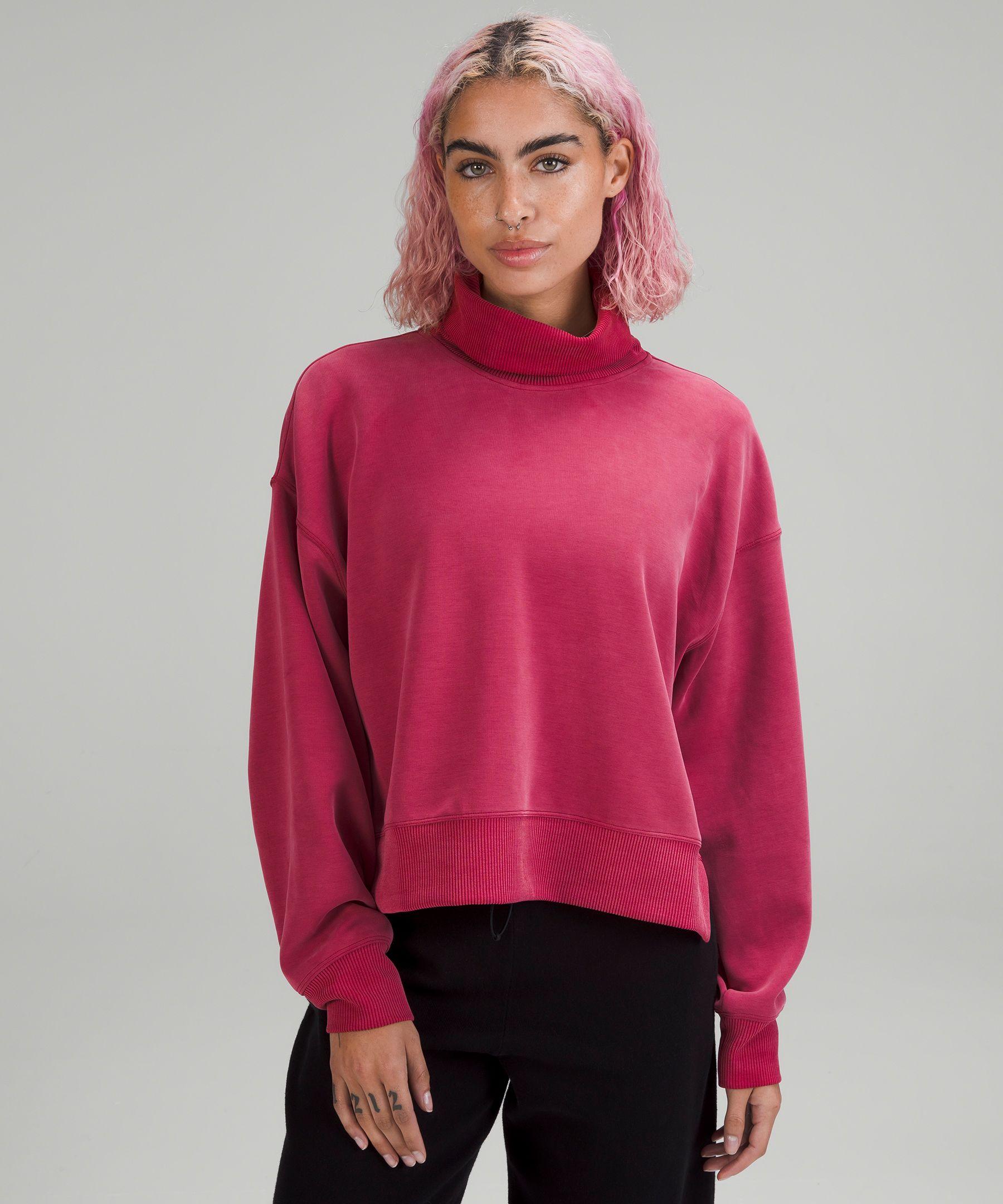 lululemon athletica Softstreme Turtleneck Pullover Sweatshirt - Color Pink  - Size 0 in Red