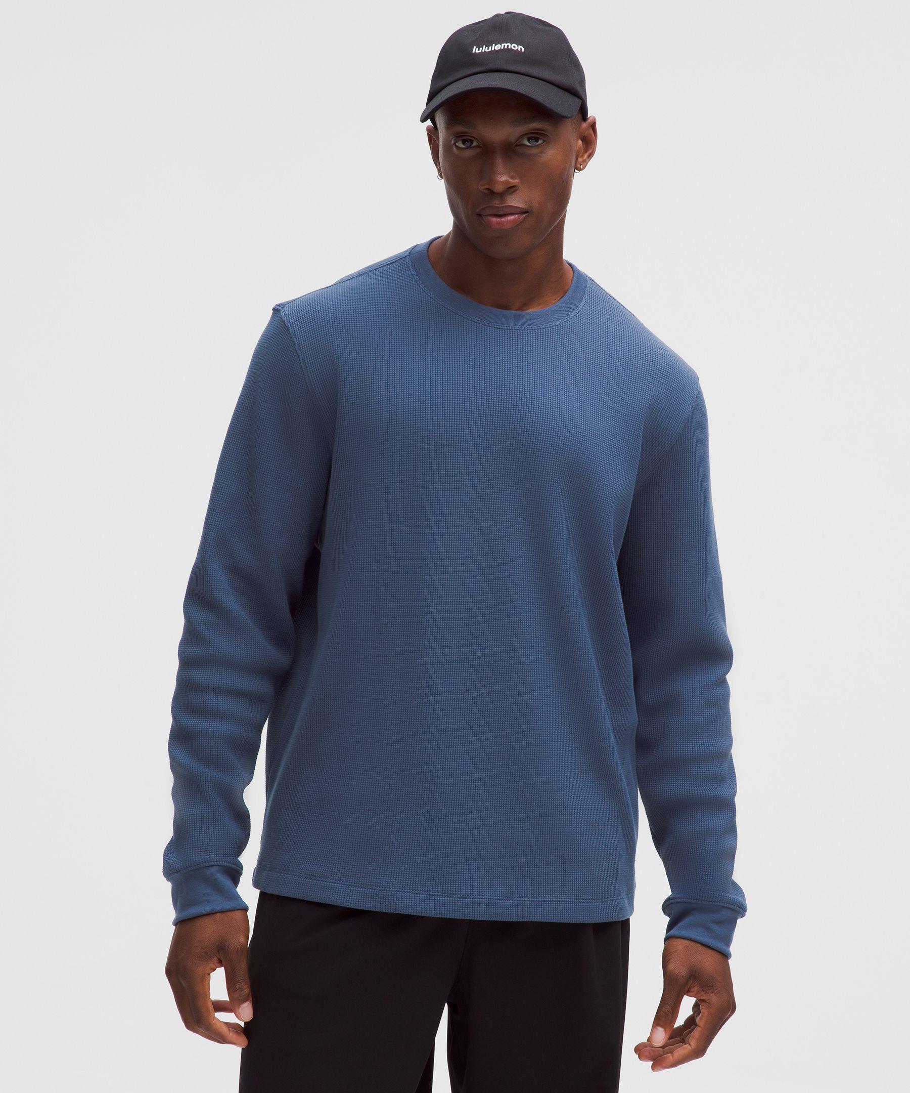 lululemon Cotton-Blend Waffle Knit Long-Sleeve Shirt in Blue for 