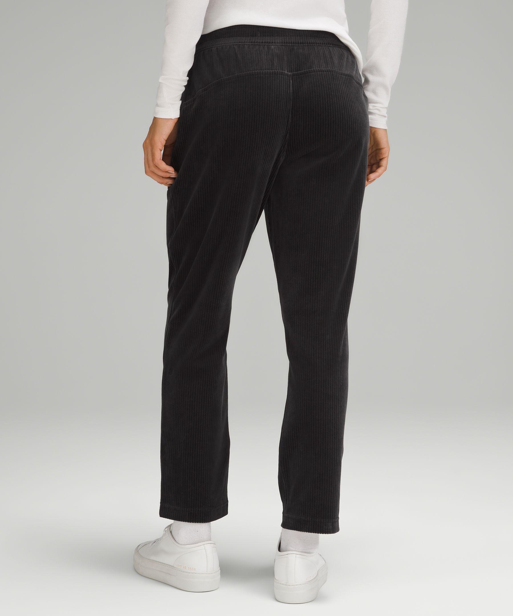 lululemon athletica Scuba Mid-rise Wide-leg Pants Velvet Cord in Black