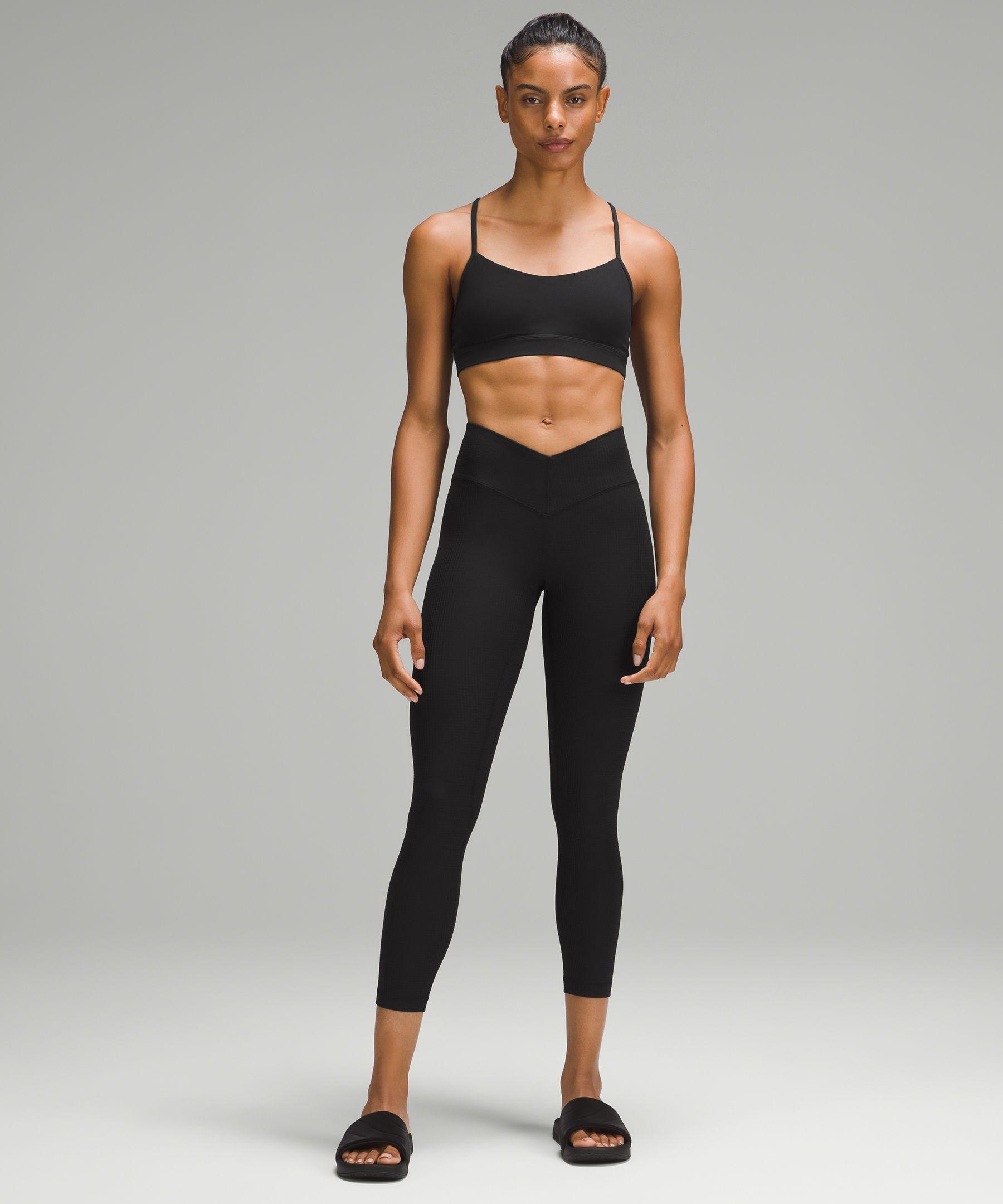 lululemon athletica V-waist Yoga Leggings 25 Grid Texture in Black