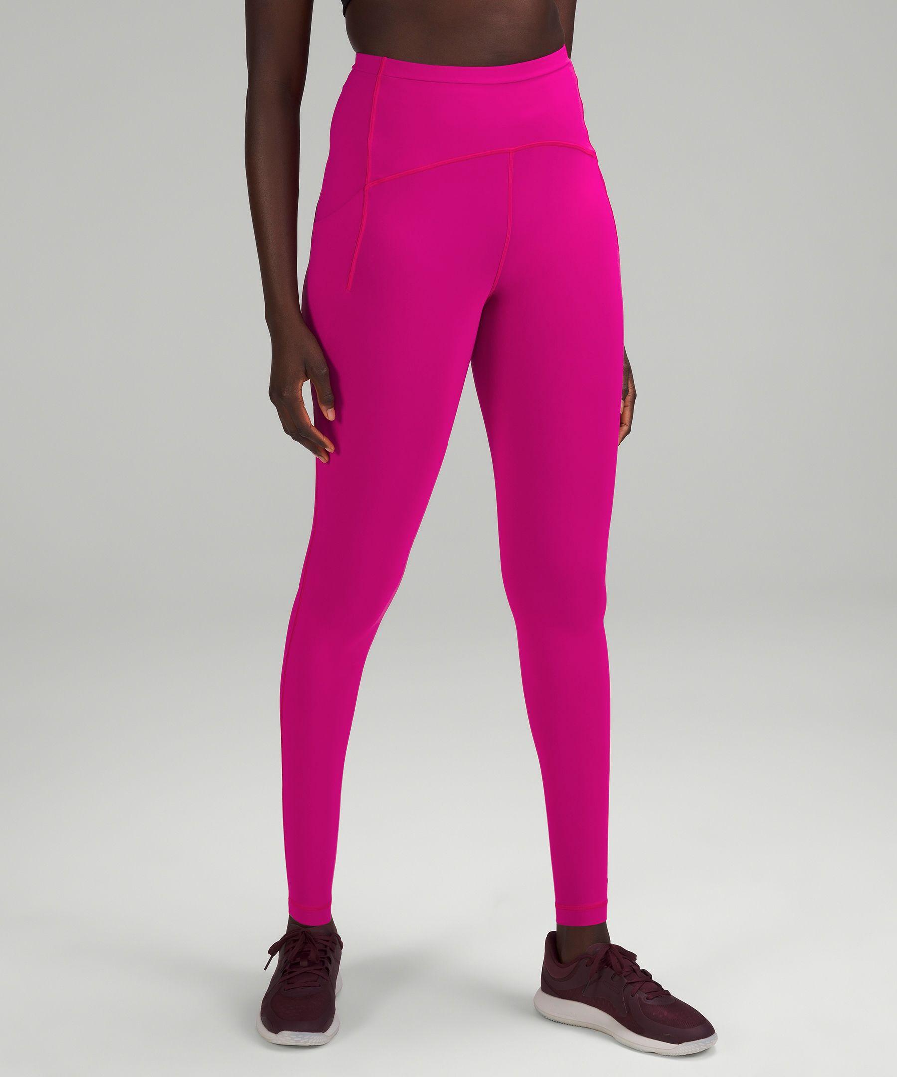 Lululemon Women Run Top Speed Cropped Leggings Size 6 Purple Pink