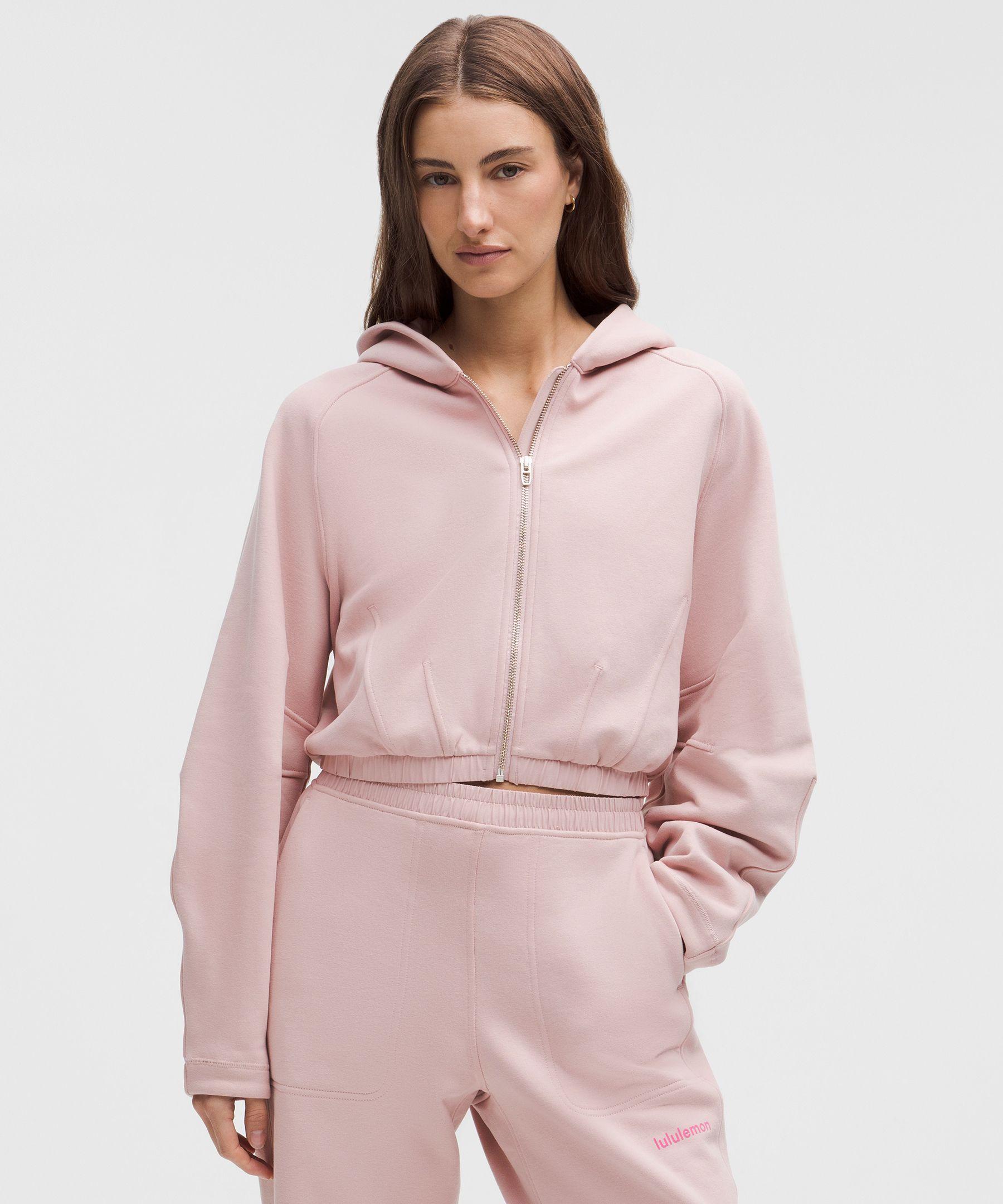 lululemon Loungeful Relaxed-Fit Full-Zip Cropped Hoodie in Pink | Lyst