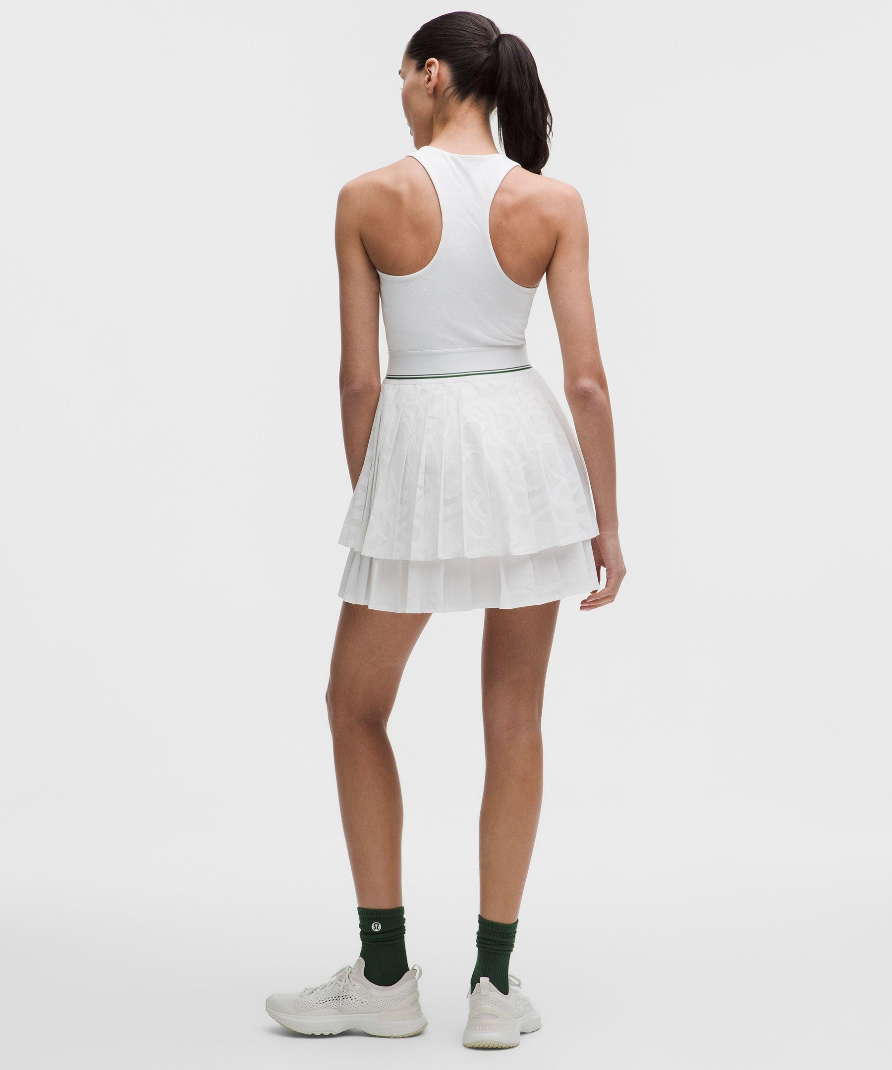 lululemon Paisley-Mesh Pleated Tennis Dress in White | Lyst