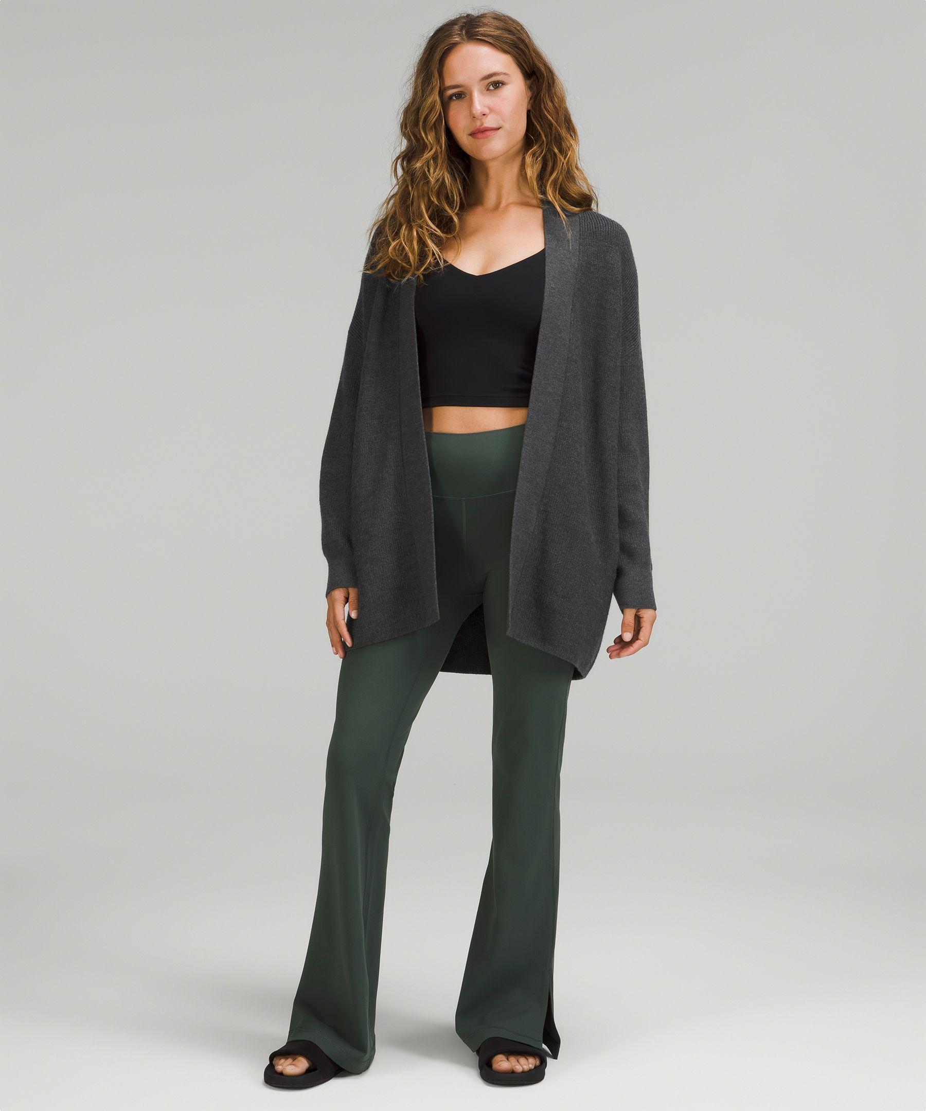 lululemon athletica Merino Wool-blend Ribbed Long Wrap Sweater in Gray |  Lyst