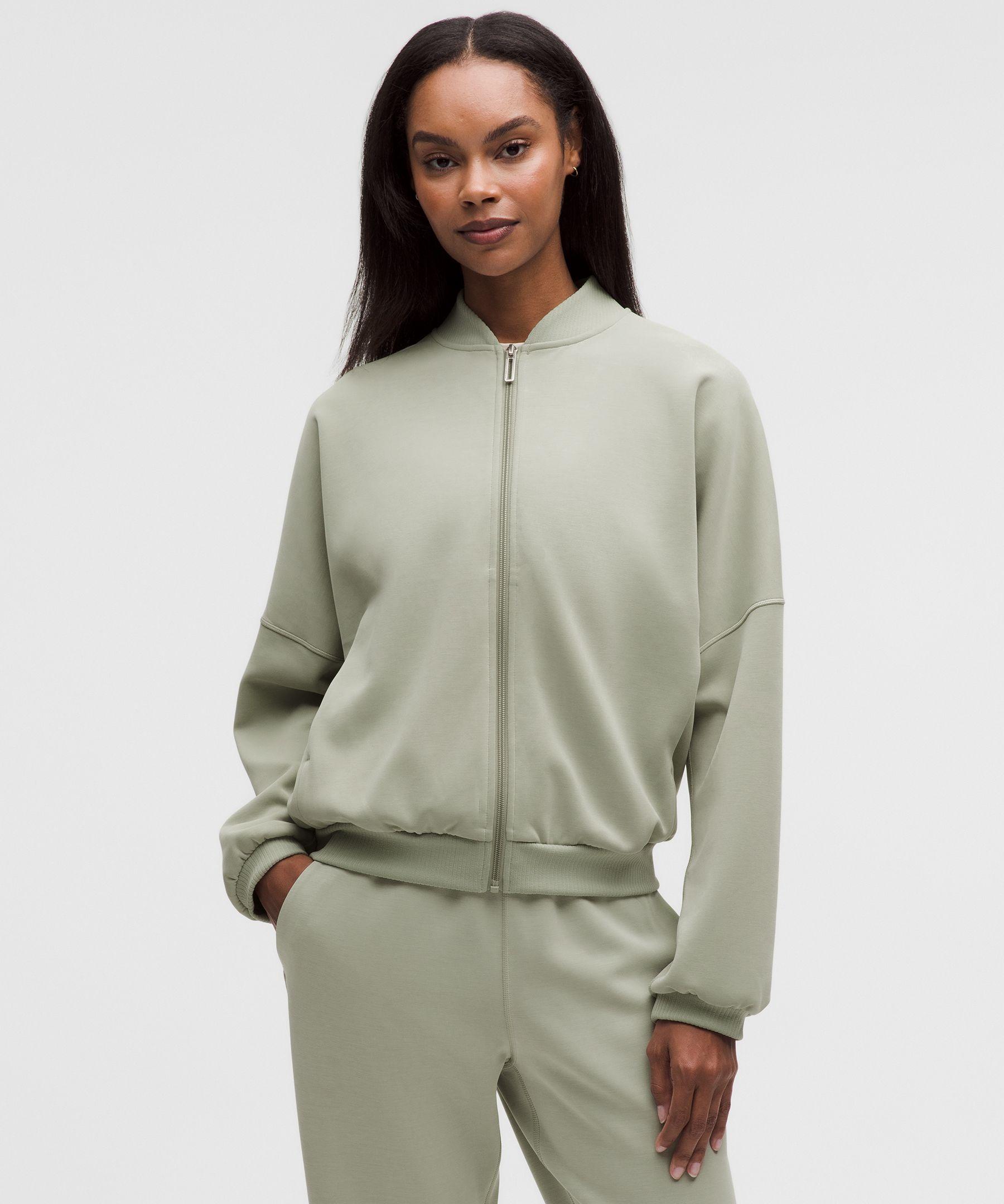 lululemon Brushed Softstreme Oversized Bomber Jacket in Green | Lyst