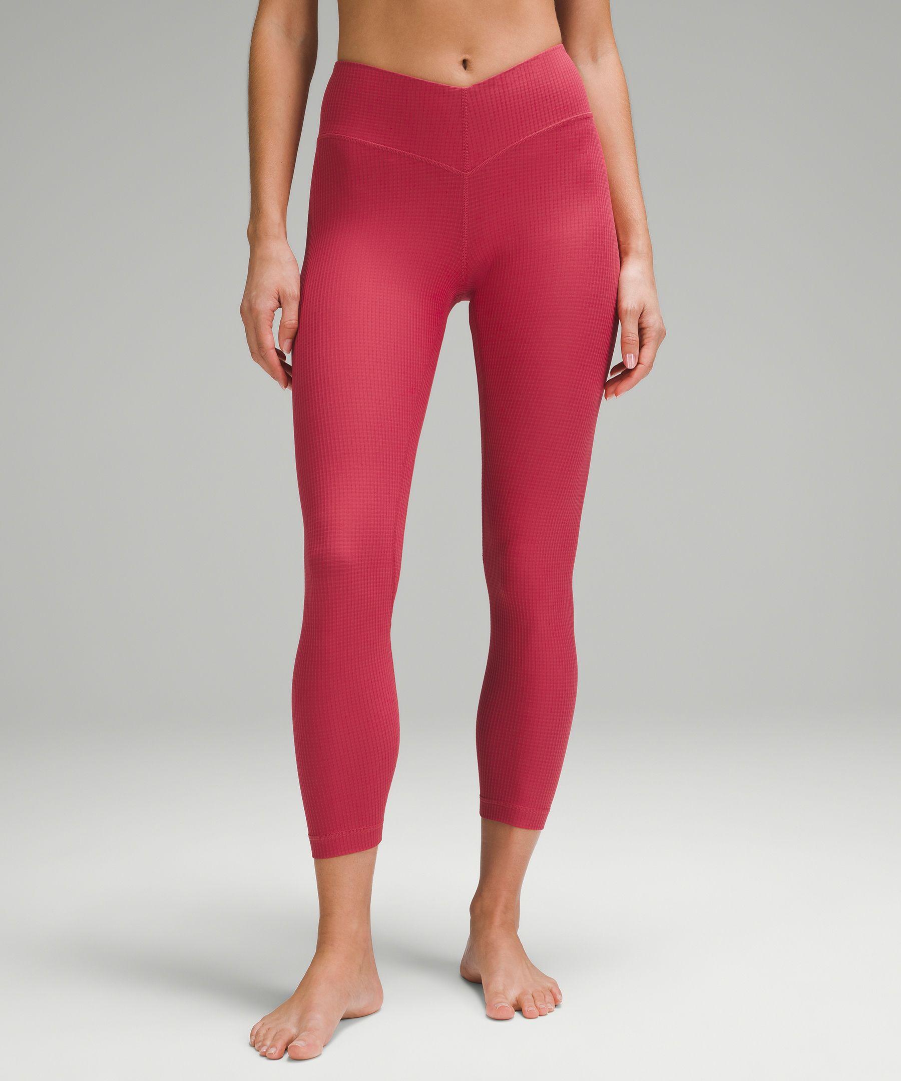 lululemon athletica V-waist Yoga Leggings 25 Grid Texture in Red