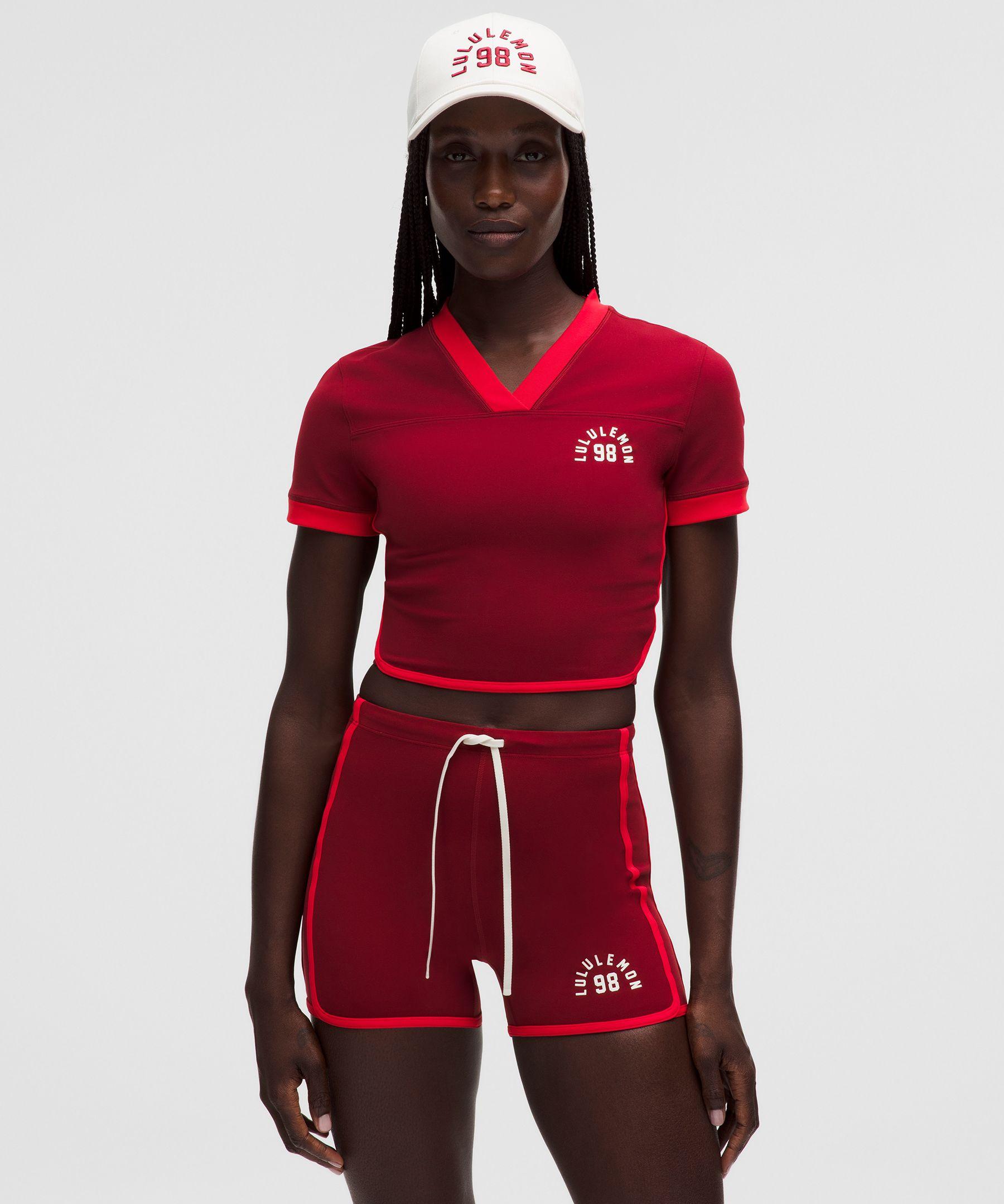 lululemon Nulu Sporty Trim Short-Sleeve Shirt in Red | Lyst