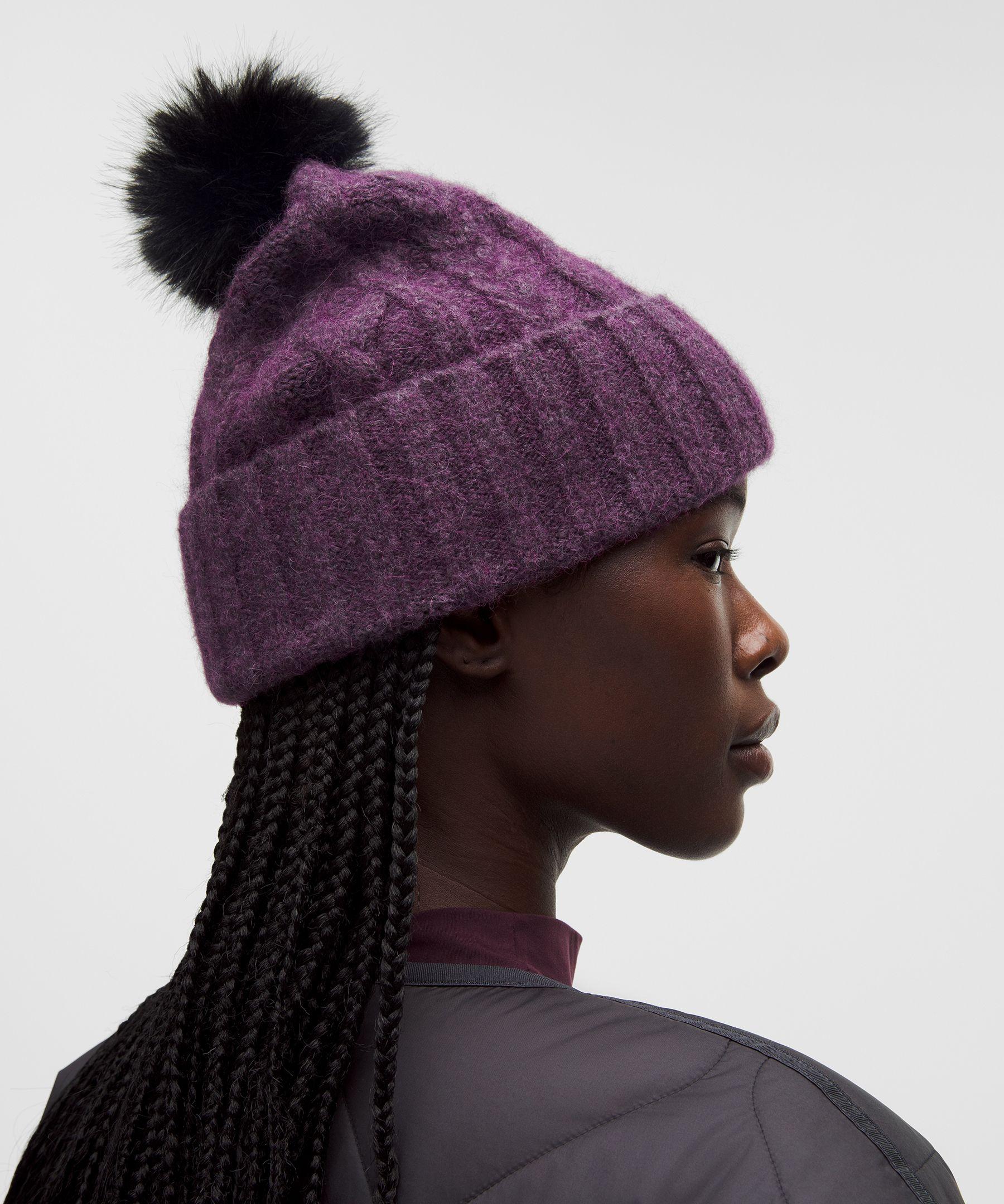 Lululemon Cable Knit Pom Beanie Plum One Size NWT Lululemon Cable Knit Pom Beanie - NWT | Mercari main image 2