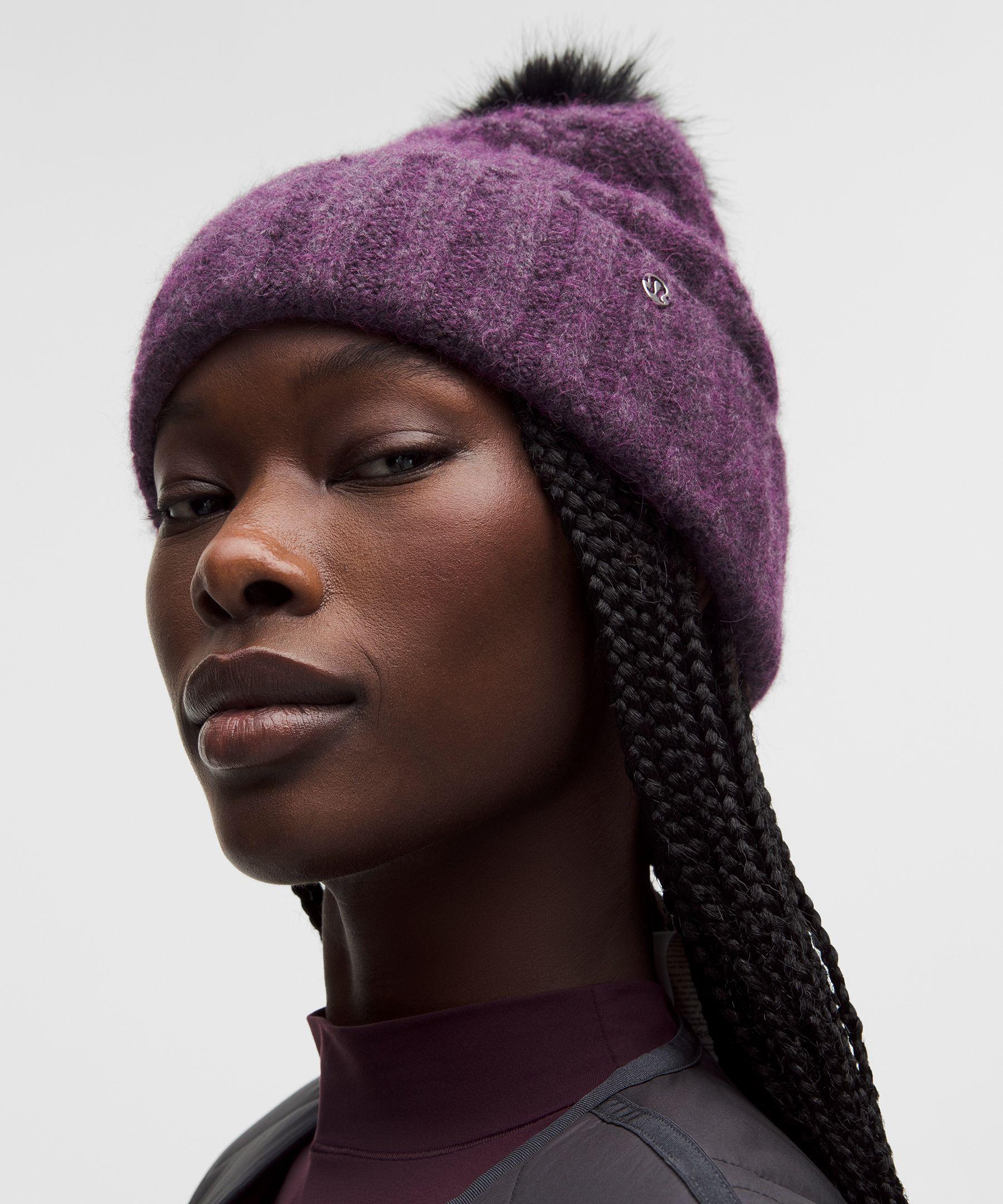 lululemon Alpaca Wool-Blend Cable-Knit Pom Beanie in Purple  display picture 1