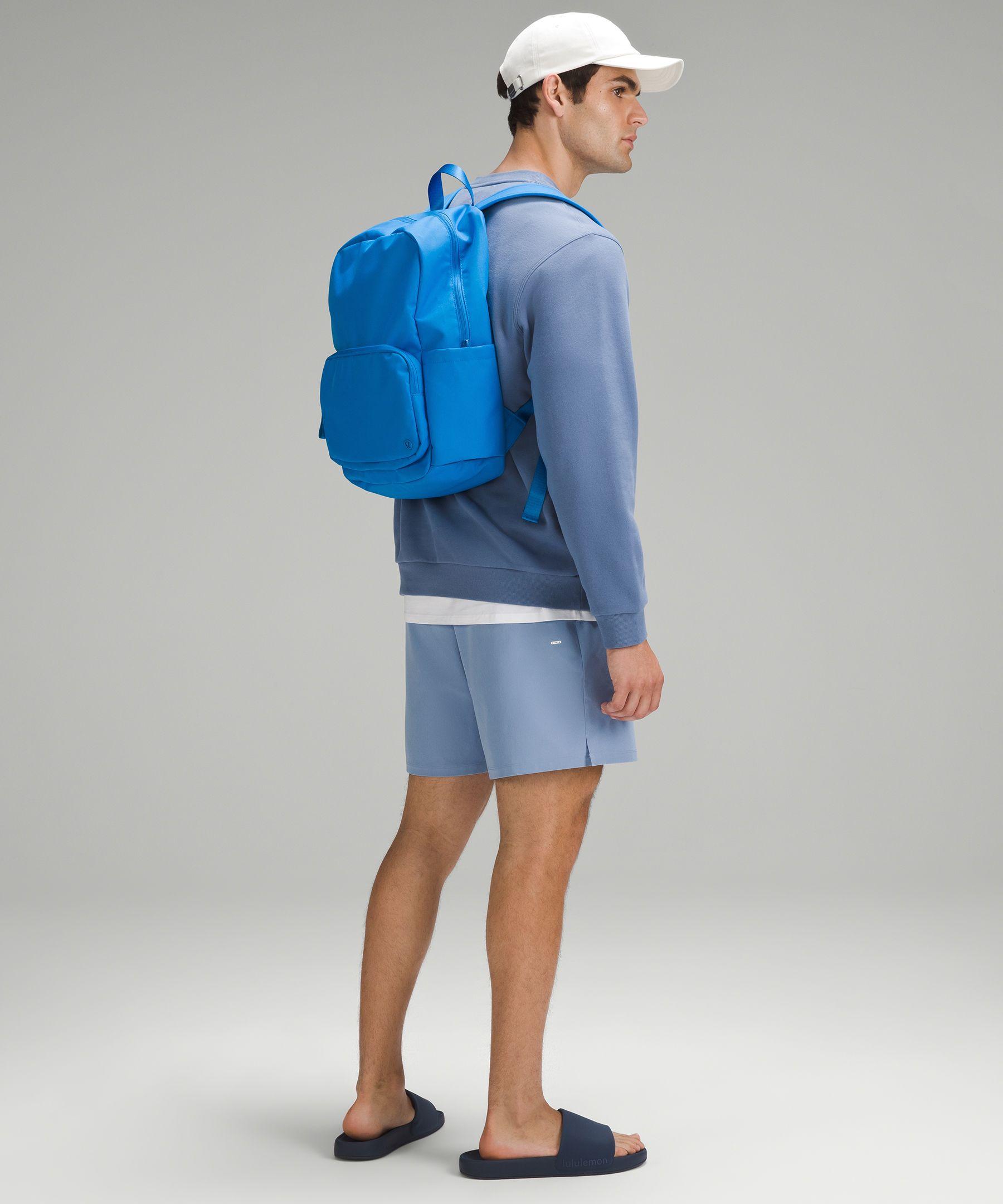 lululemon athletica Light Blue Roll-Top Backpack Lululemon Everyday Backpack 21L Washed Denim | Mercari main image 3