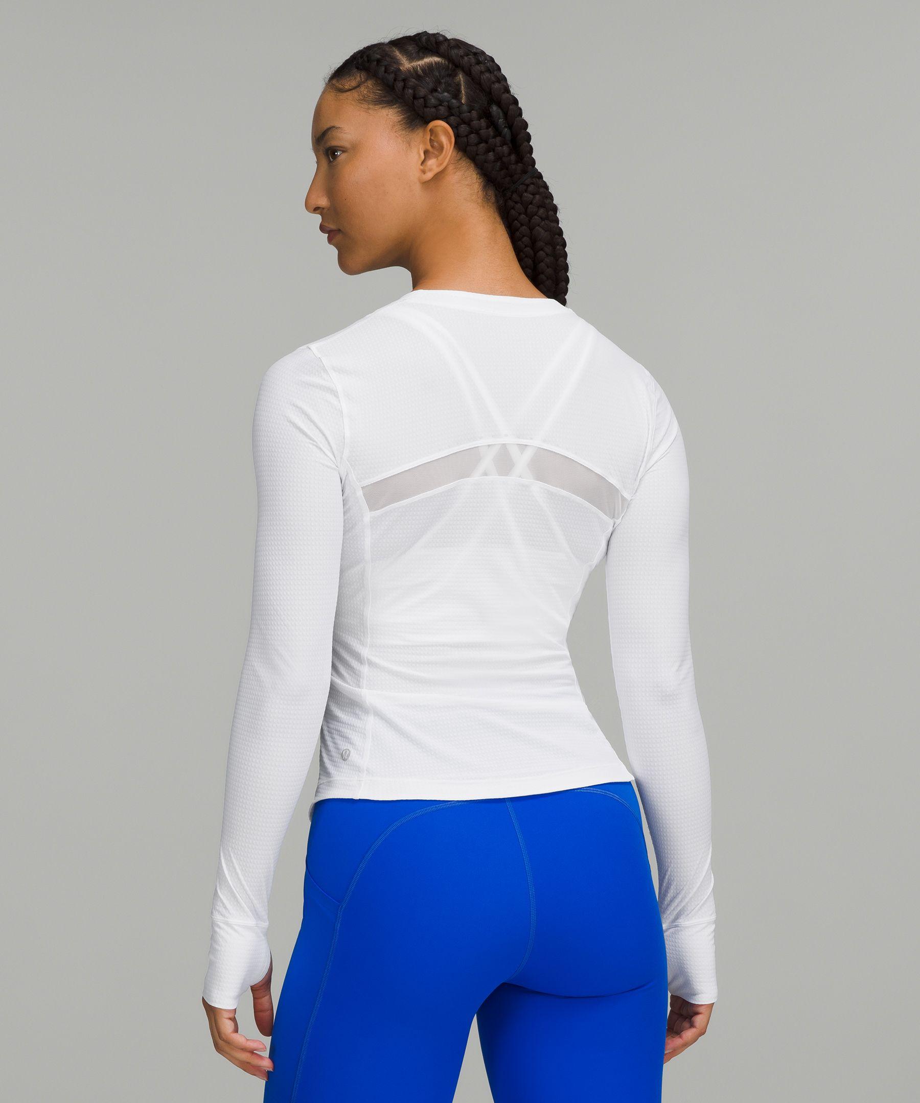 lululemon athletica Ventilated Mesh-back Running Long Sleeve Shirt in White
