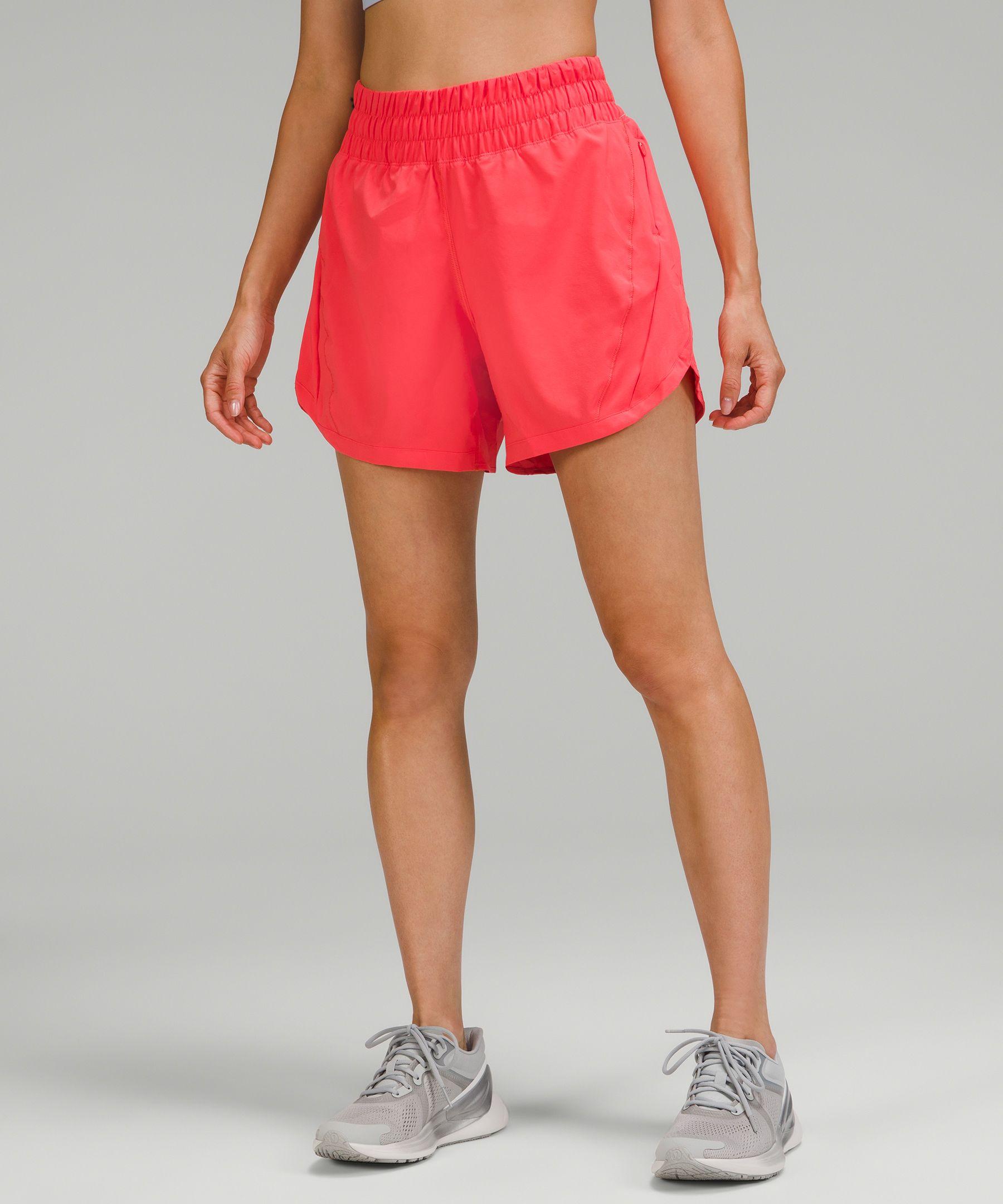 lululemon athletica Track That High-rise Lined Short 5 in Red