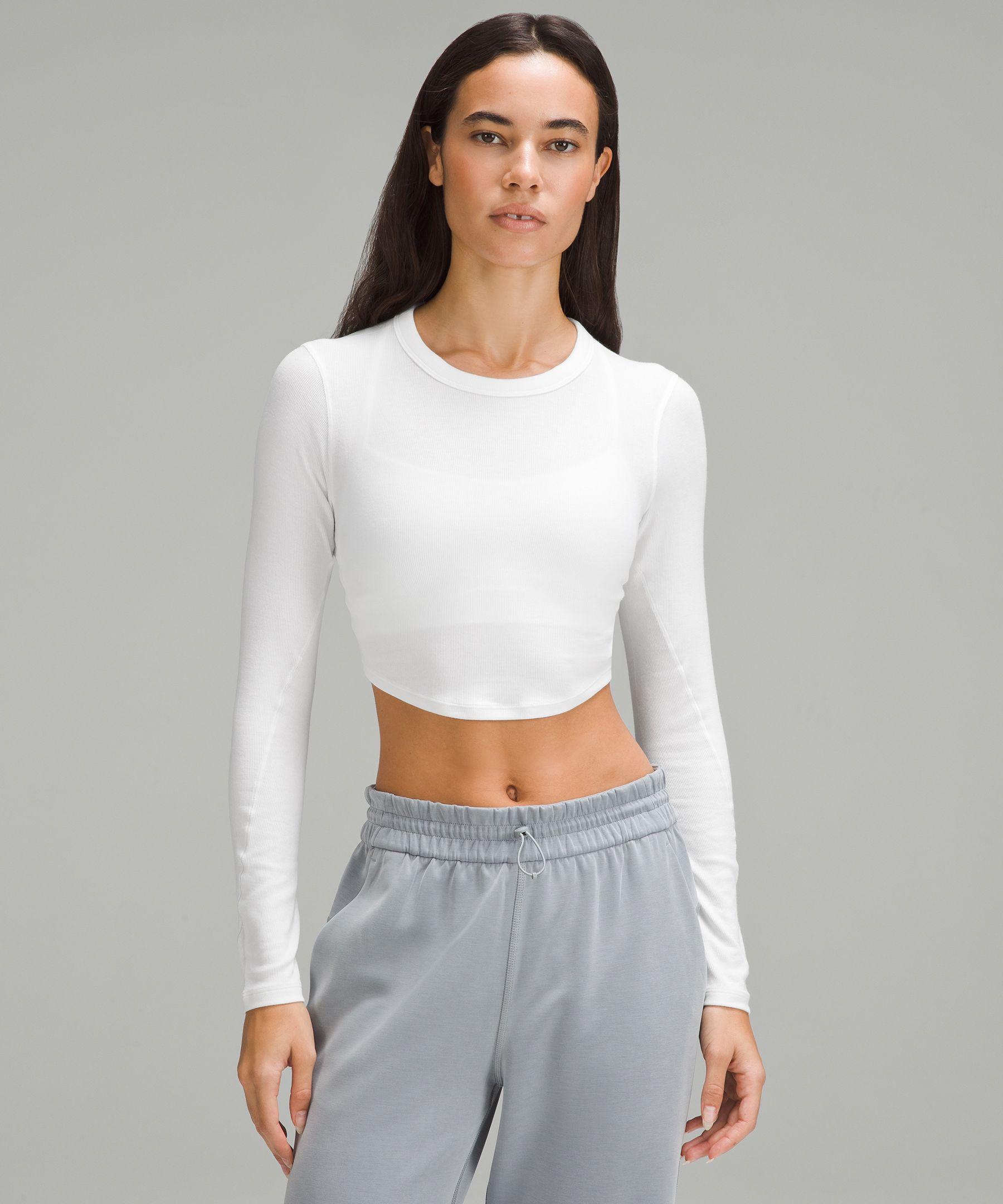 lululemon Hold Tight Cropped Long-sleeve Shirt in White | Lyst