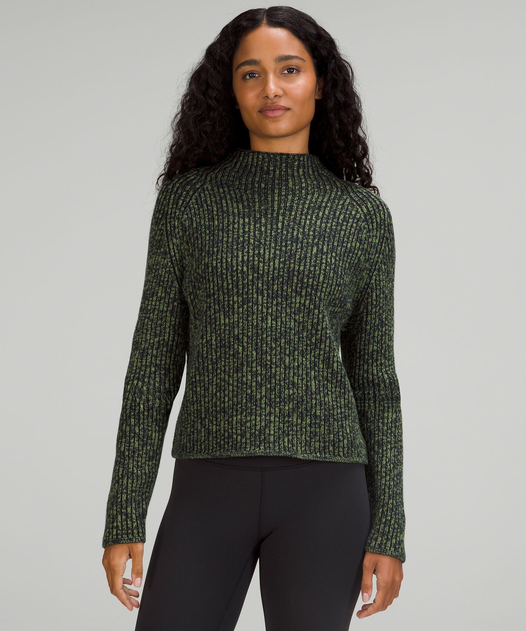 lululemon athletica Cotton-cashmere Blend Mock Neck Sweater in Green | Lyst