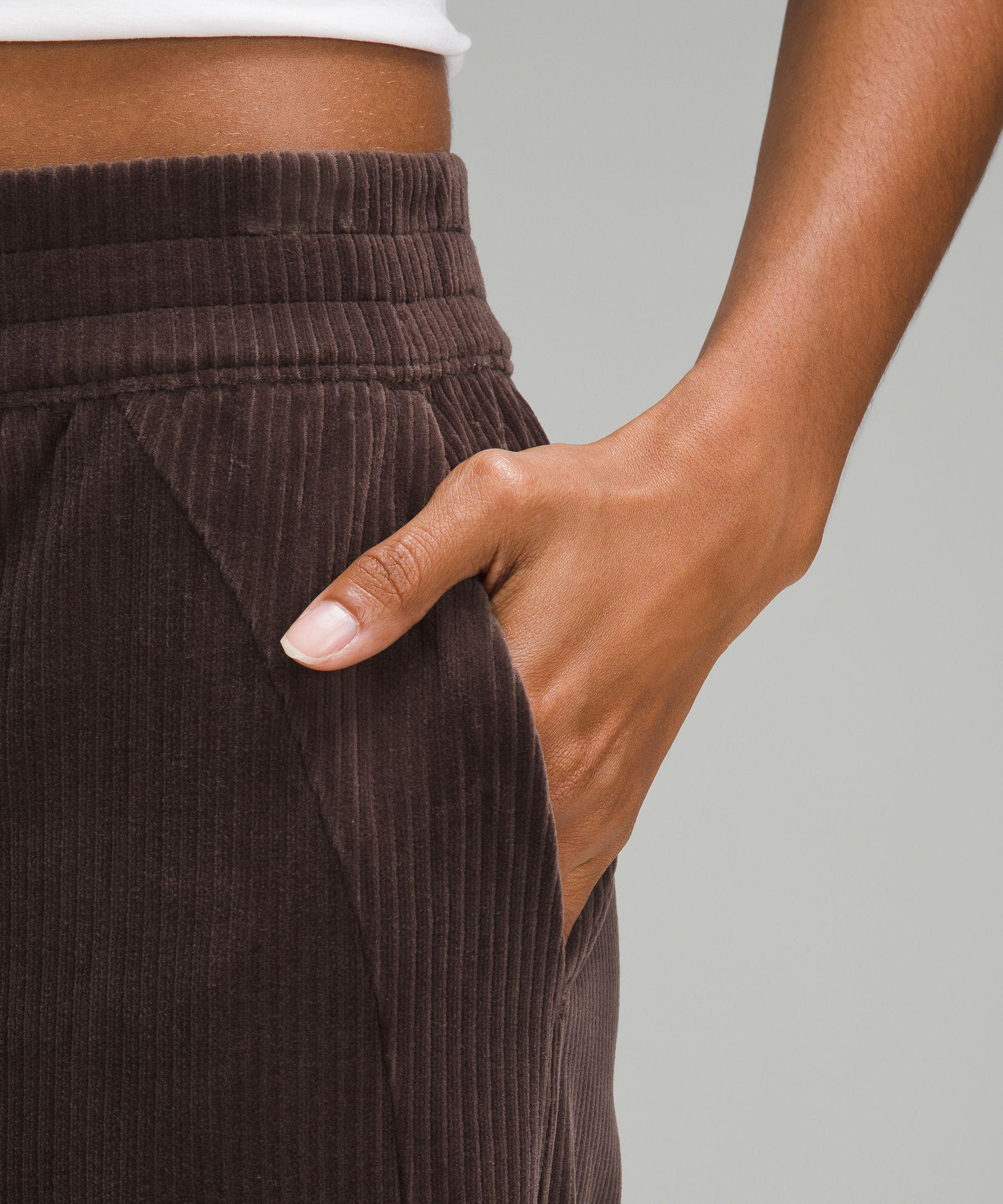 lululemon athletica Scuba Mid-rise Wide-leg Pants Velvet Cord in Brown