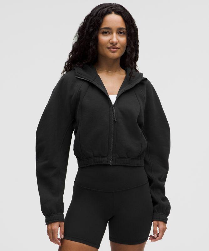 lululemon Scuba Full-zip Cropped Hoodie Color Black Size