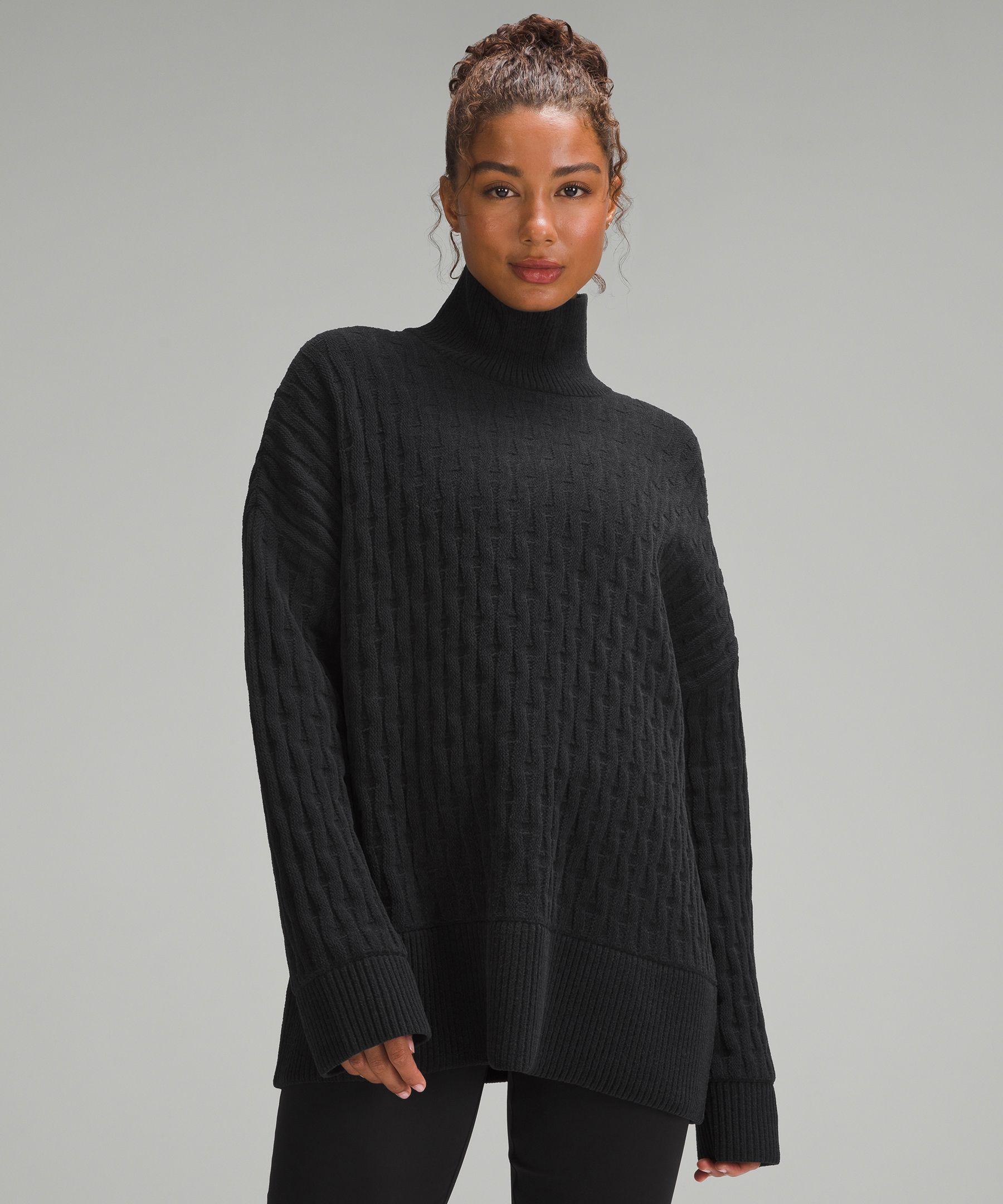 lululemon athletica Cable knit Relaxed fit Sweater in Black Lyst