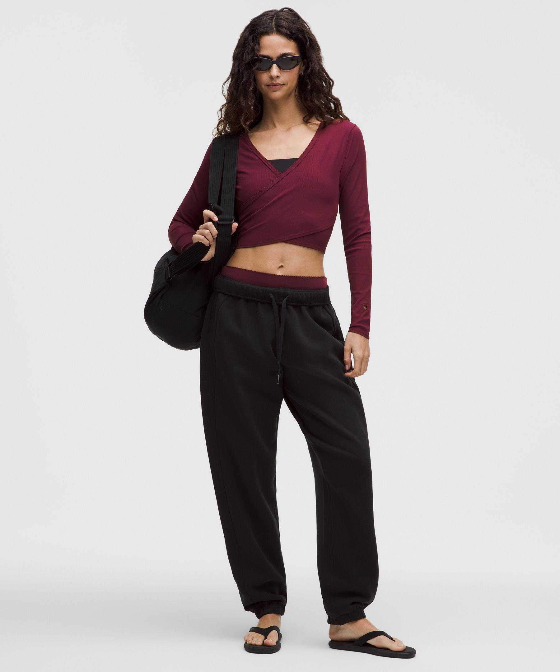 lululemon Nulu 長袖クロップラップ Lululemon Nulu Long-Sleeve Cropped Wrap - Mauve Grey - lulu fanatics