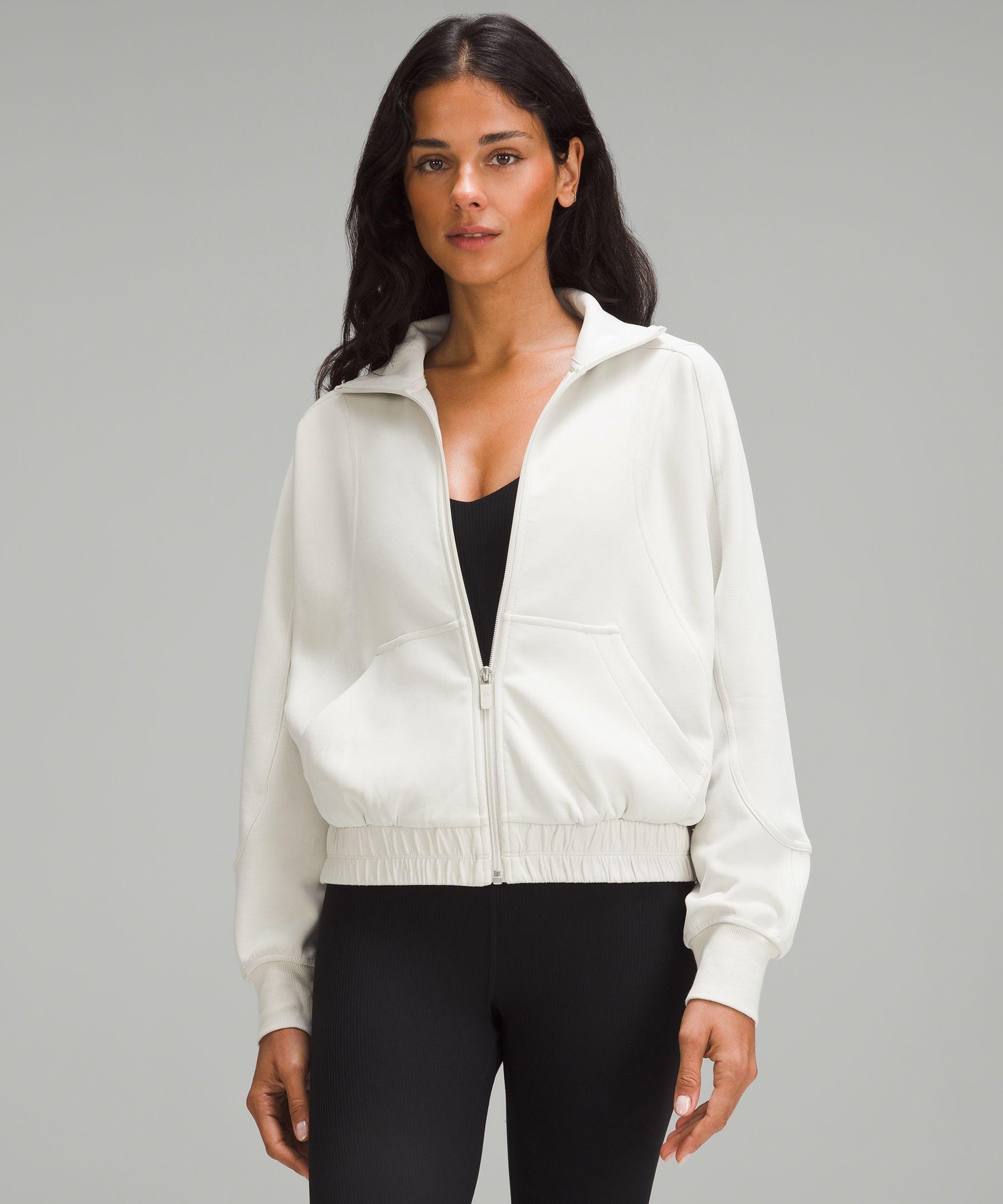 lululemon athletica Brushed Softstreme Funnel-neck Zip Up in White