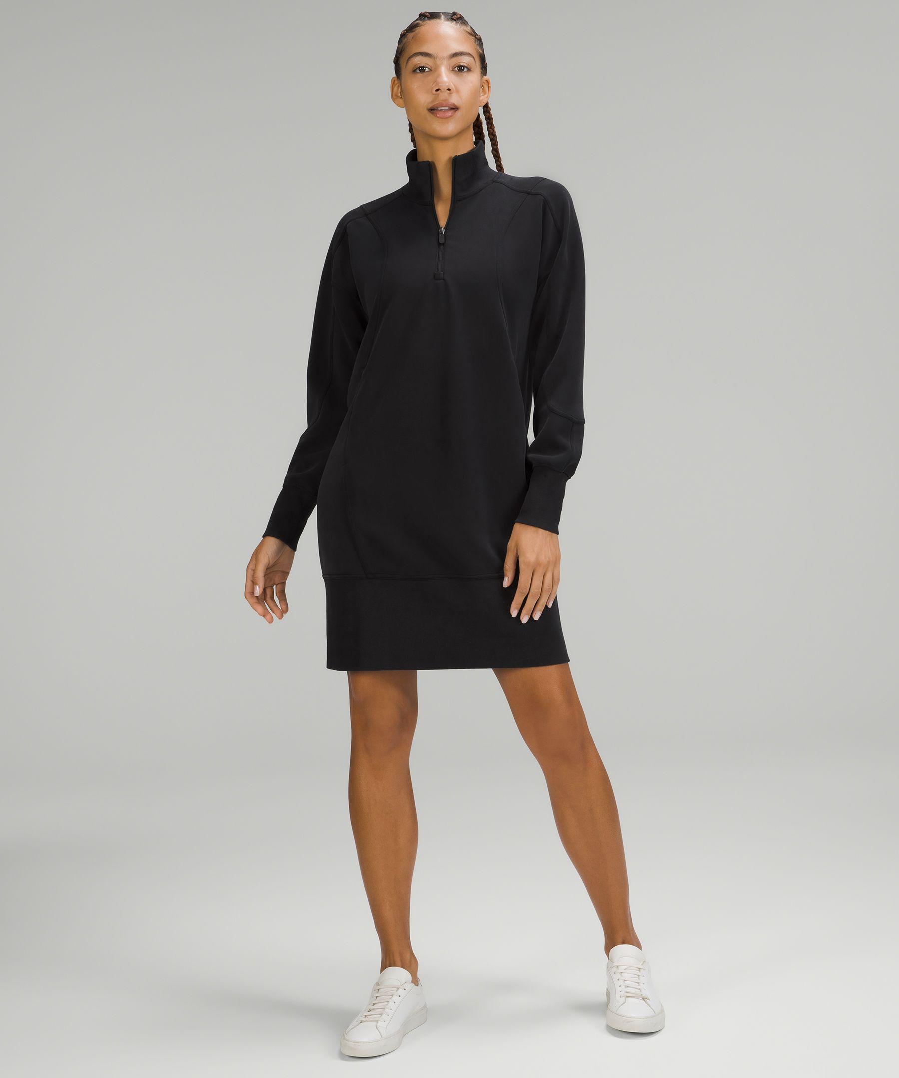 lululemon athletica Softstreme Long-sleeve Half-zip Dress - Color Black -  Size 2